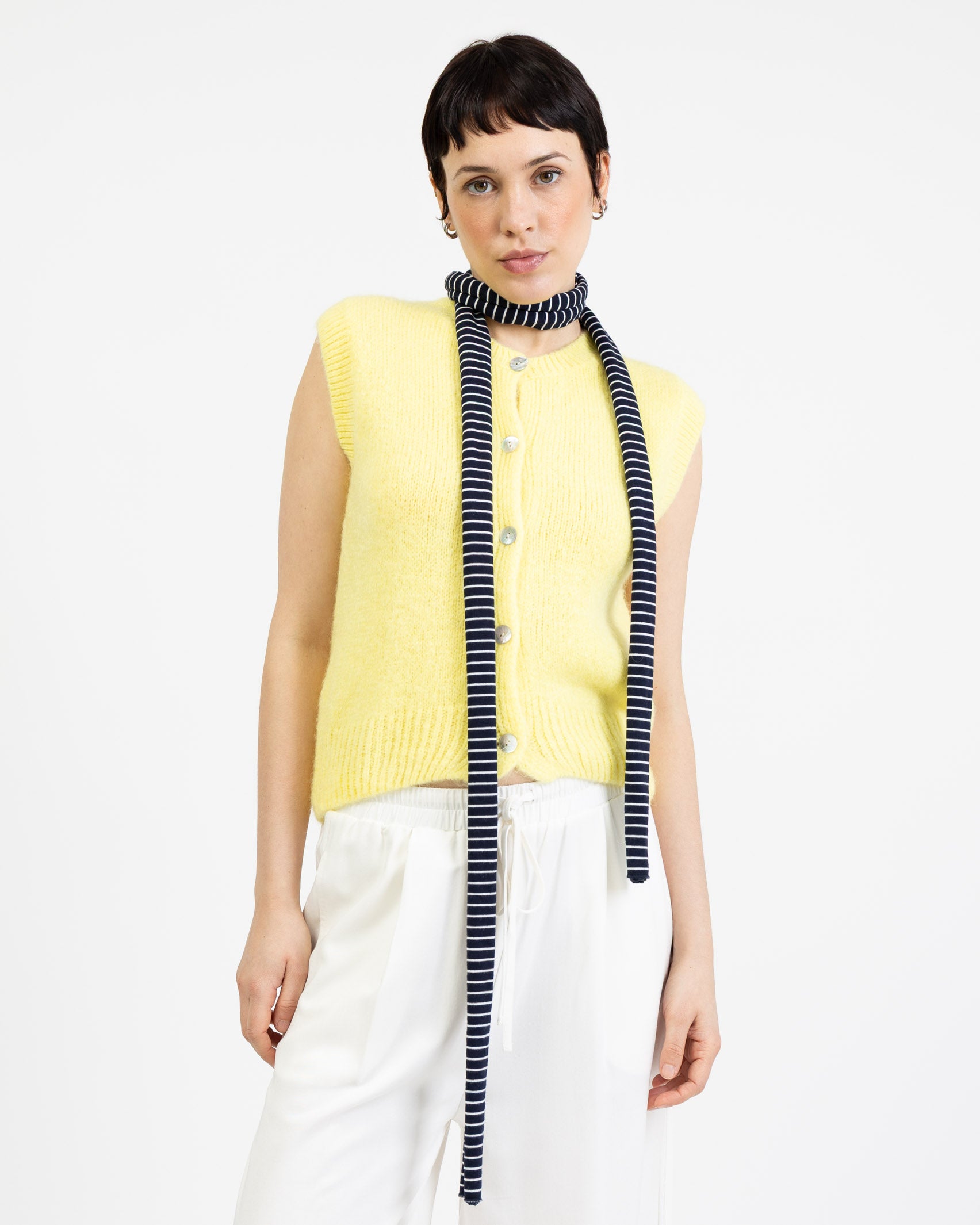 Einfarbiger Strickpullunder