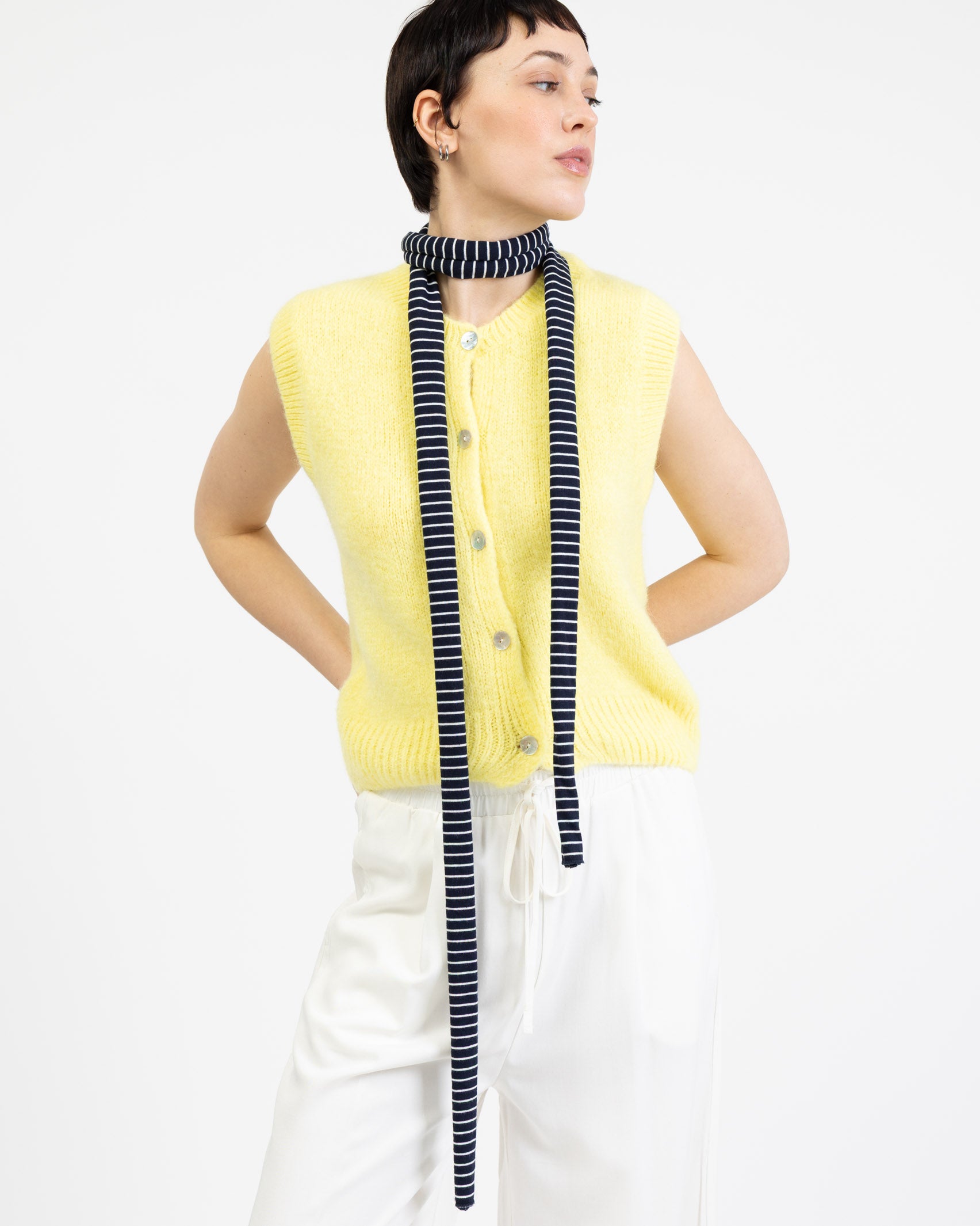 Einfarbiger Strickpullunder