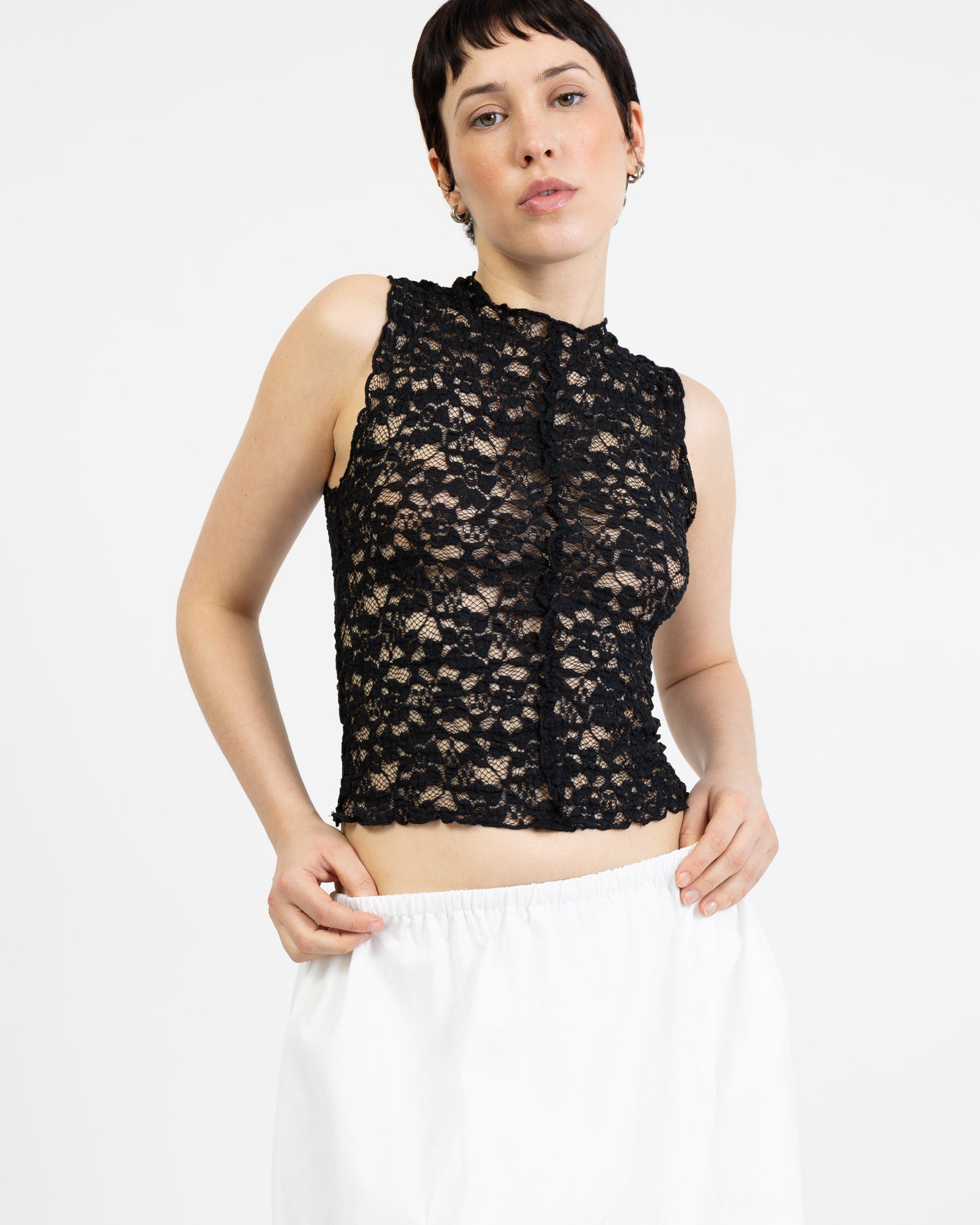 Top mit Blumenstruktur