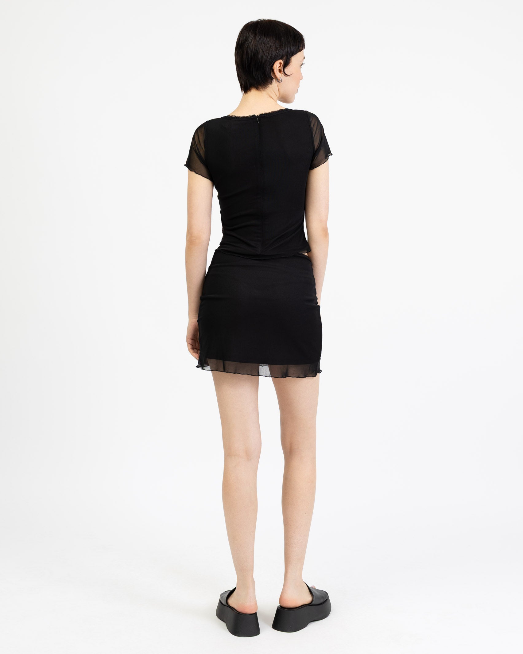 Mesh Shirt mit Spitzendetails