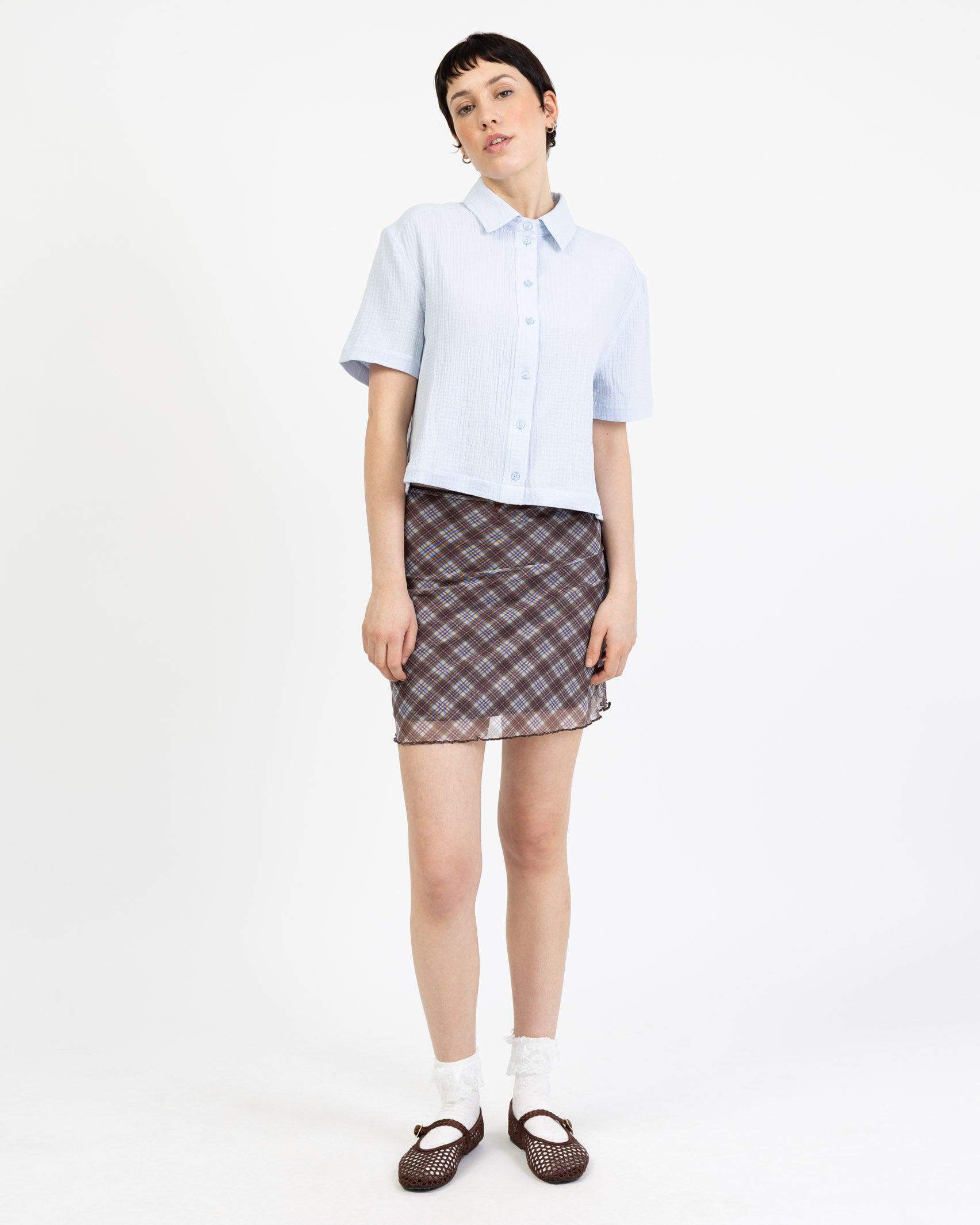 Crop Bluse aus Musselin