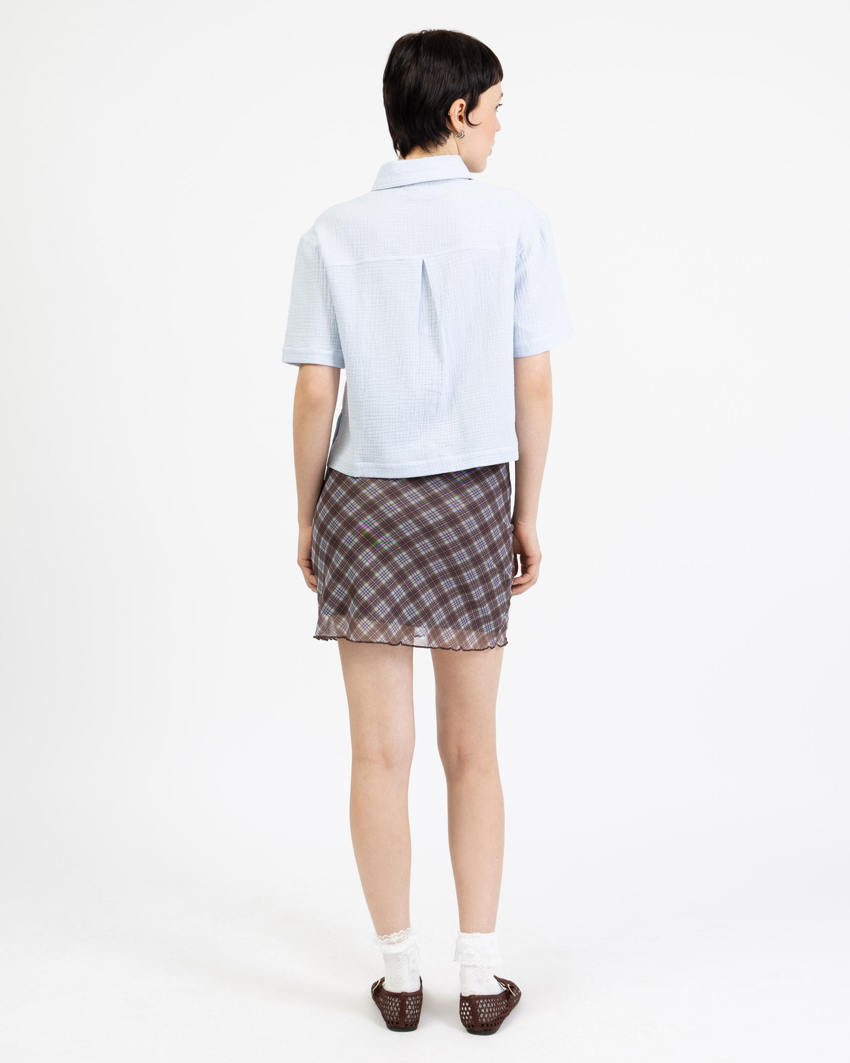 Crop Bluse aus Musselin