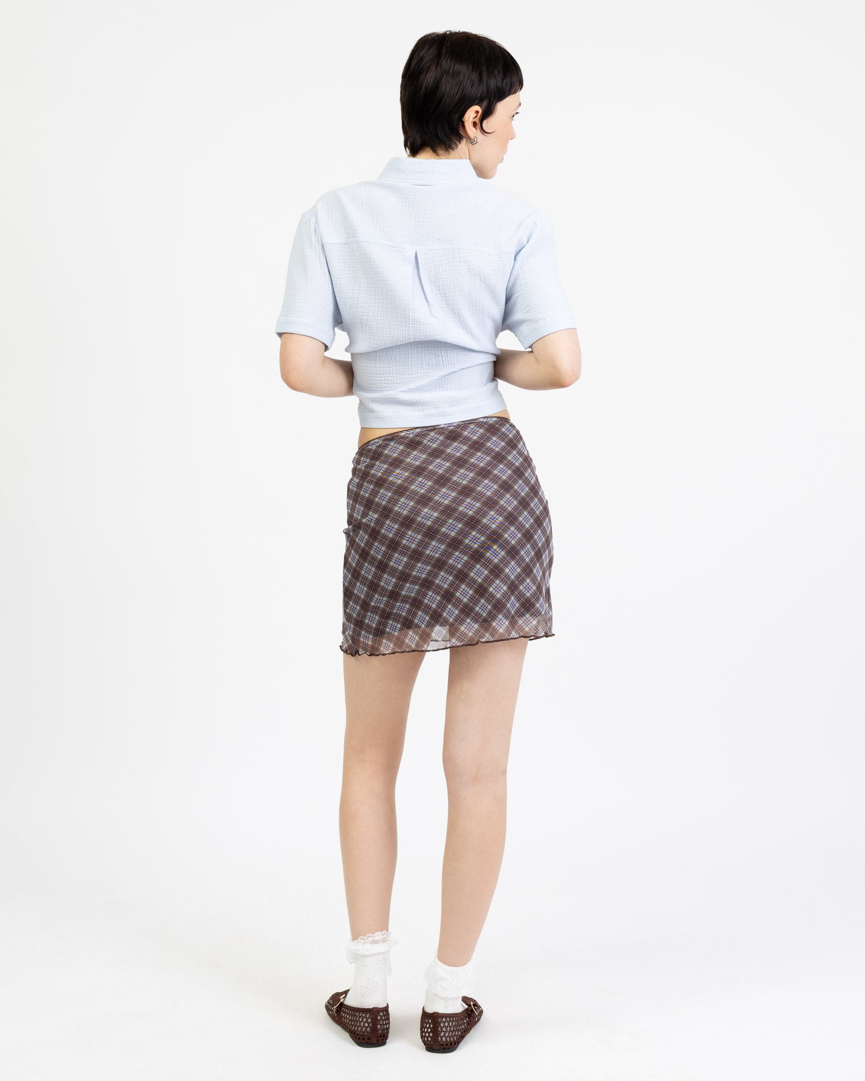 Gemusterter Minirock aus Mesh