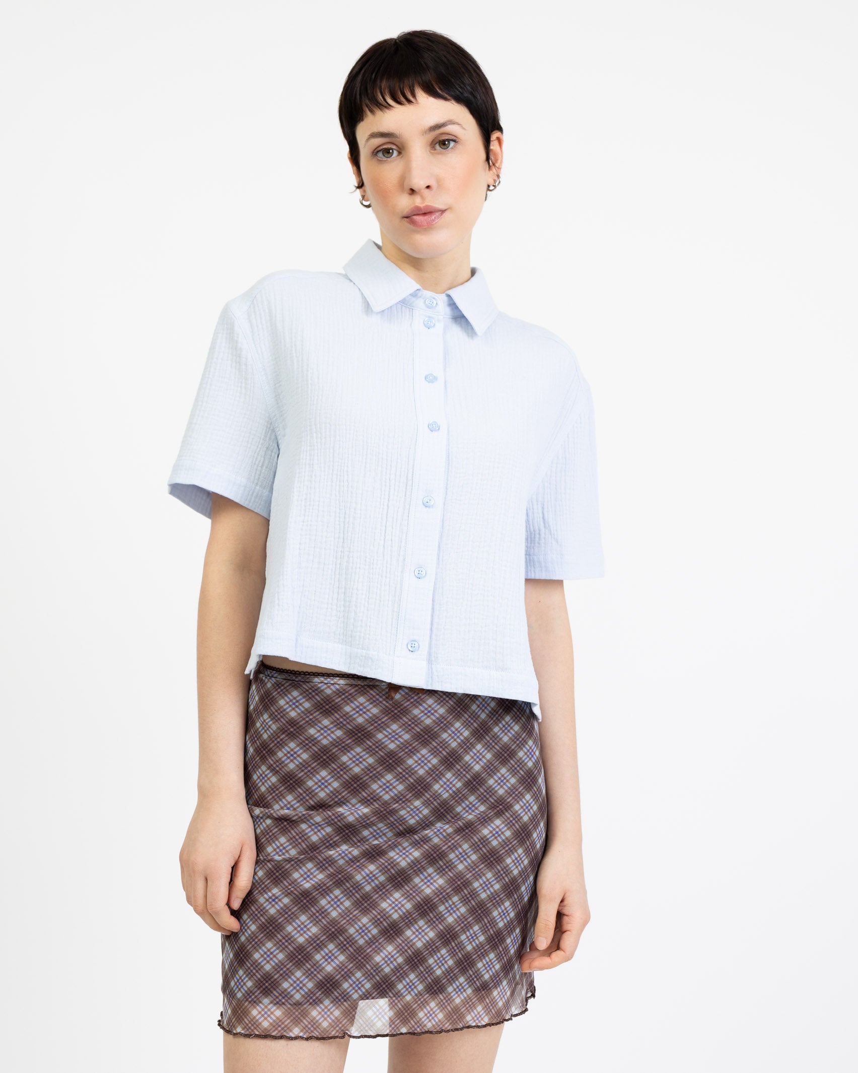 Crop Bluse aus Musselin