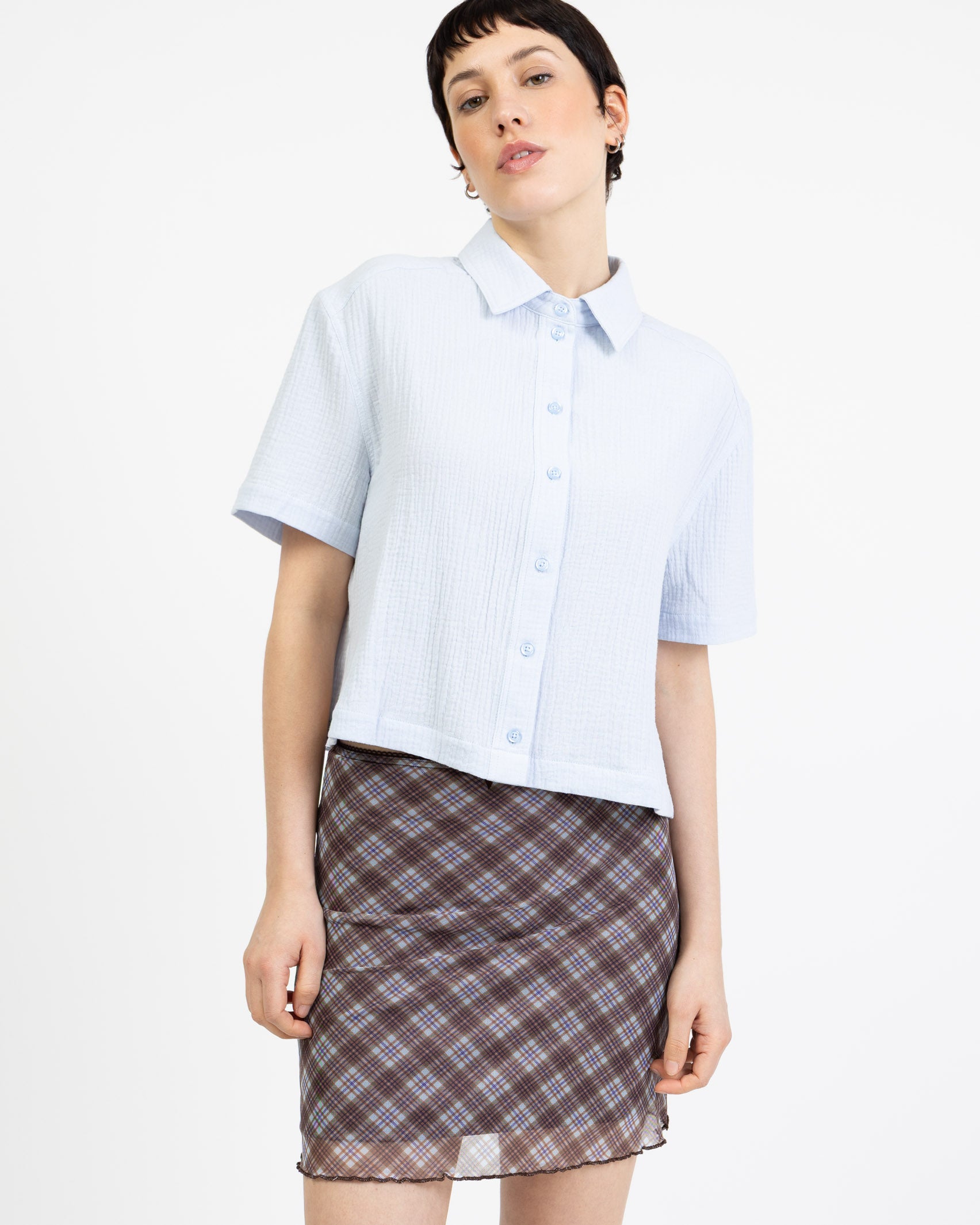 Crop Bluse aus Musselin