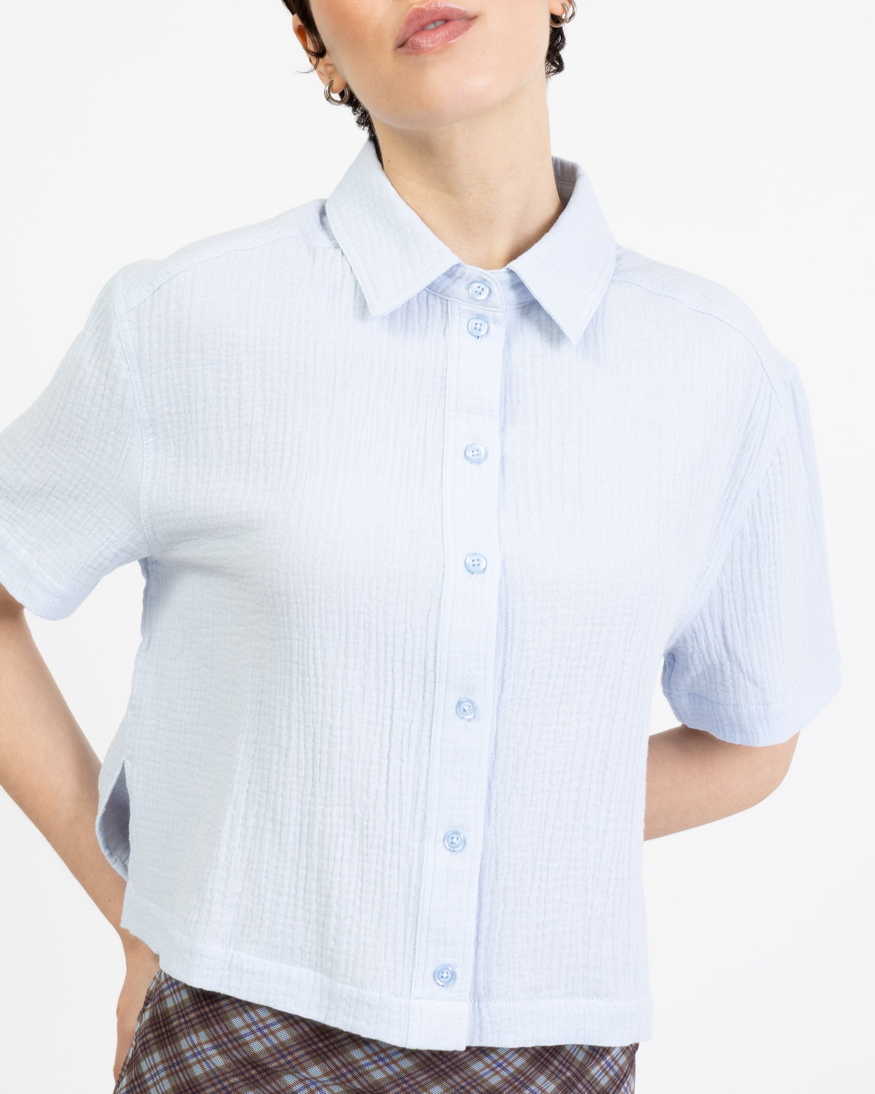 Crop Bluse aus Musselin