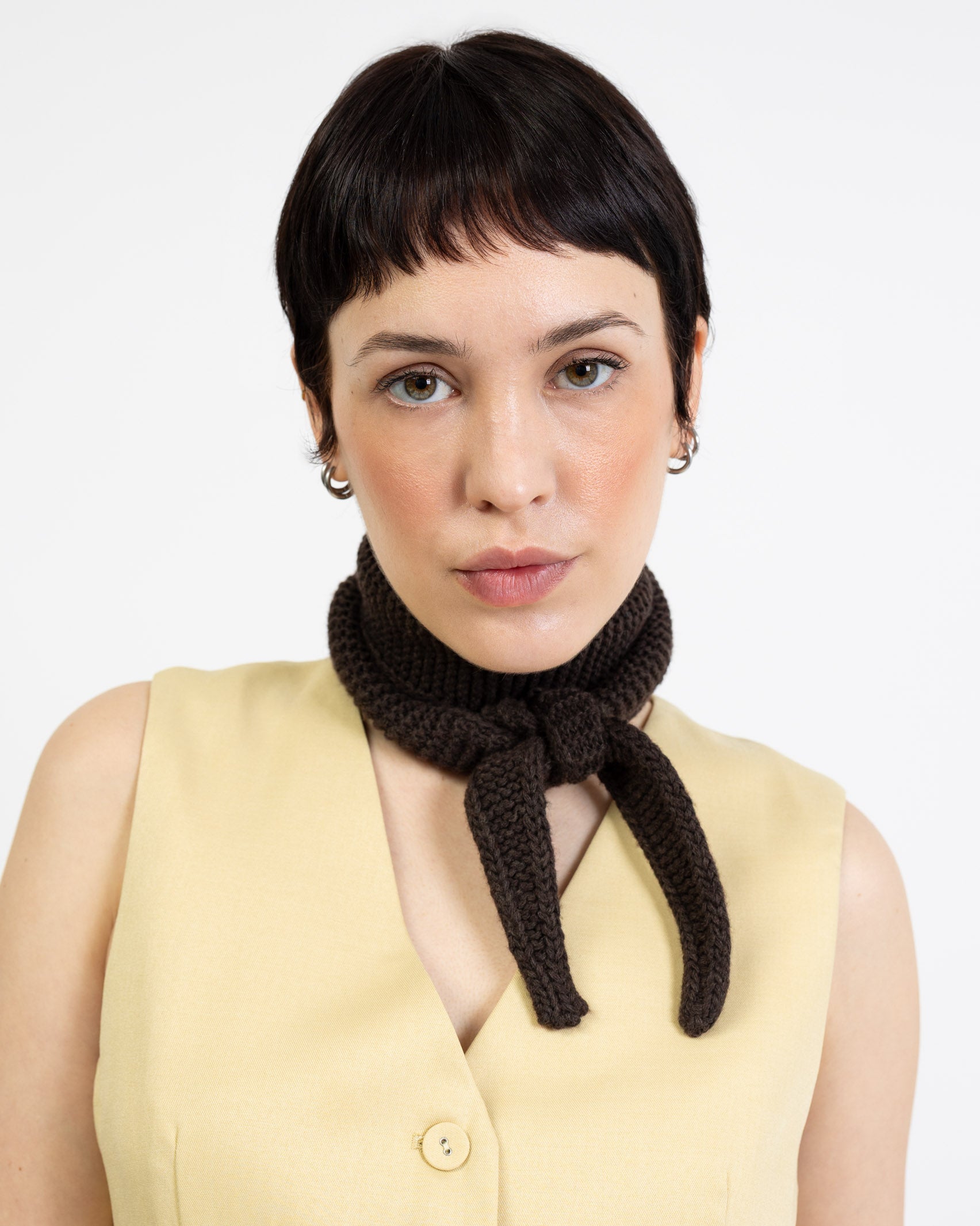 Mini Strickschal braun