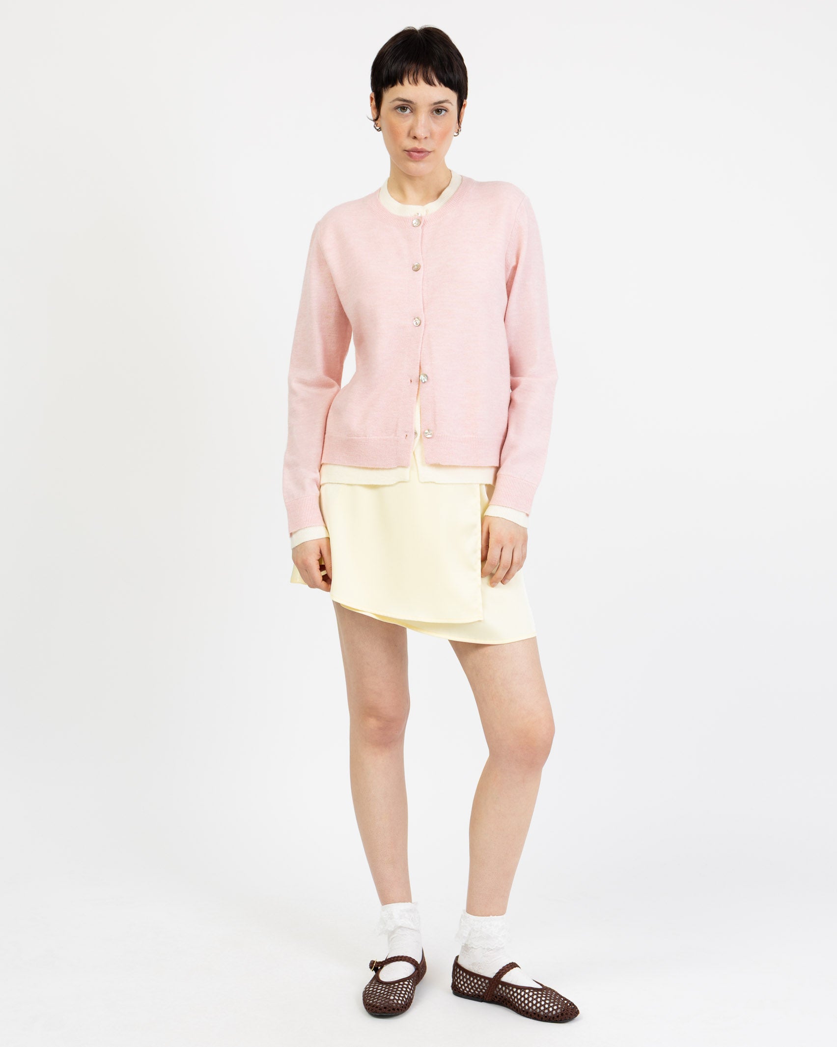 Doppellagige Strickjacke