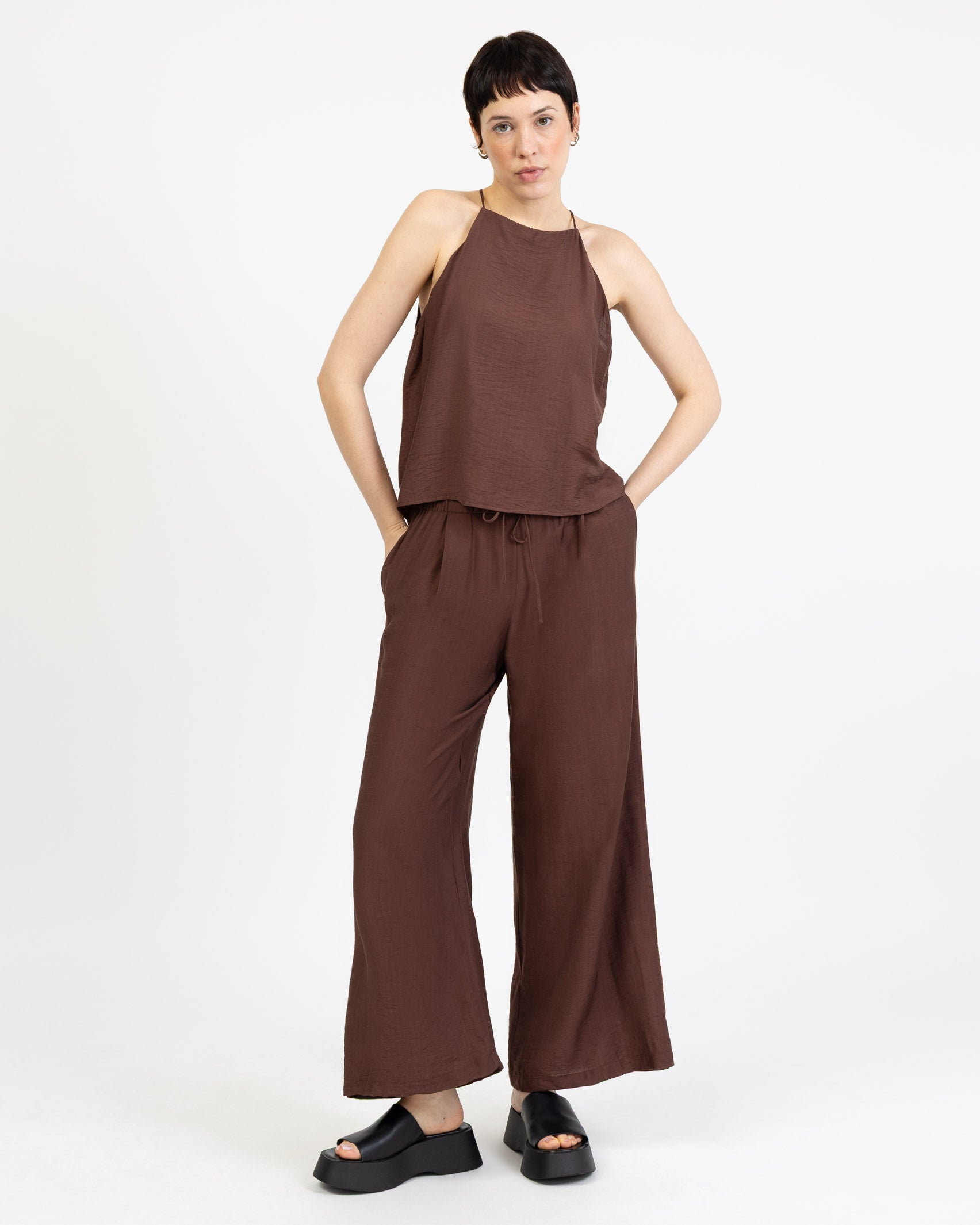 Lockeres, einfarbiges Oberteil