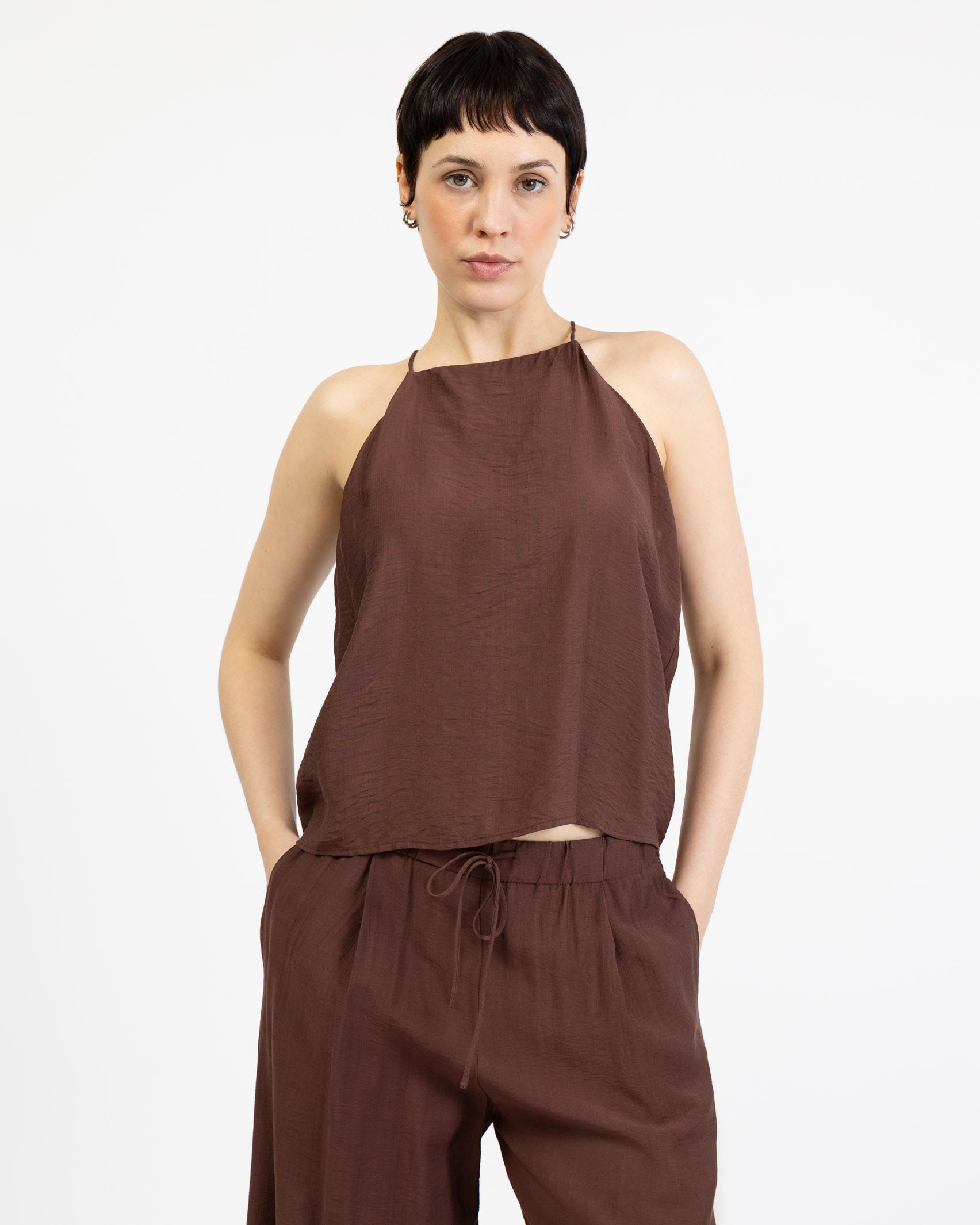 Lockeres, einfarbiges Top