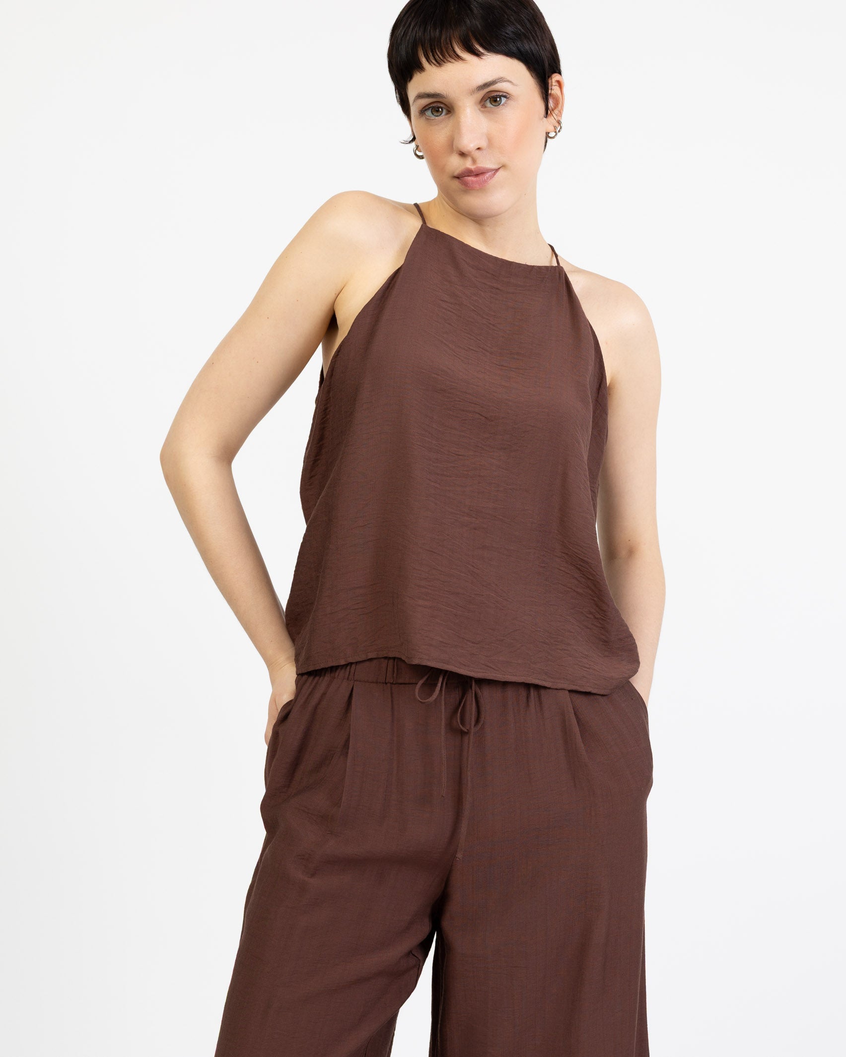 Lockeres, einfarbiges Oberteil