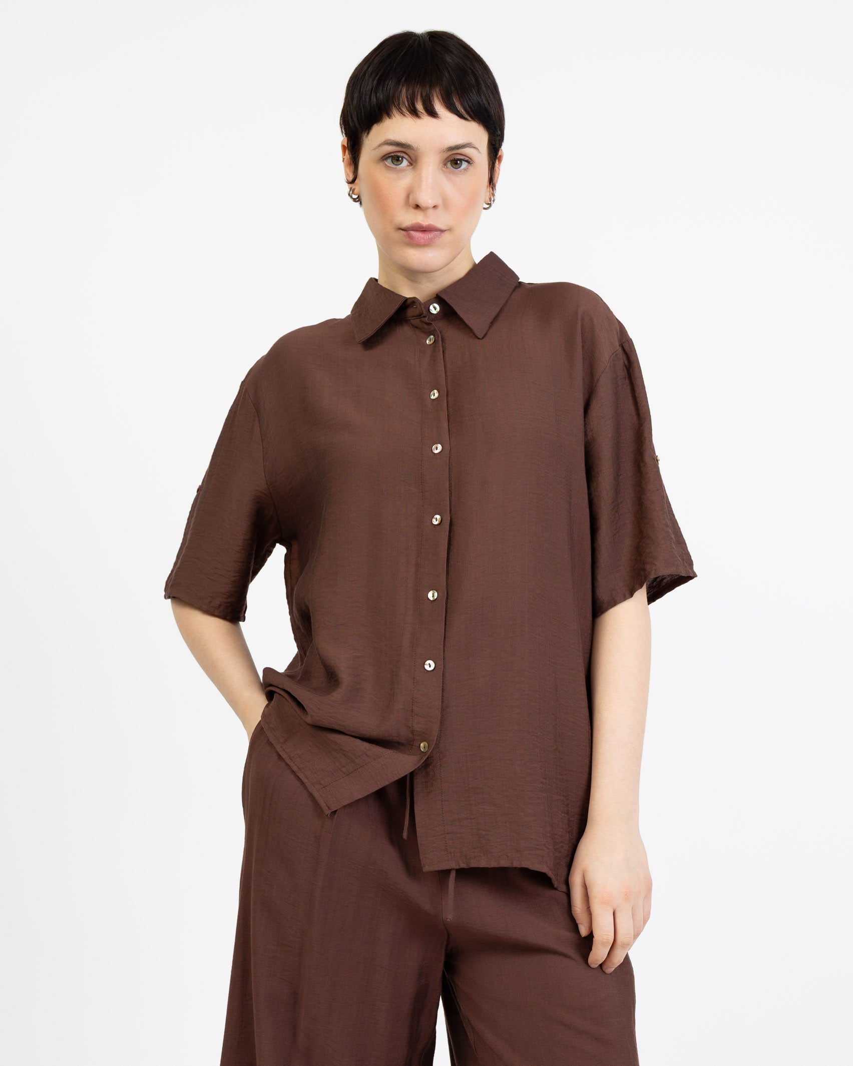 Lockere Kurzarmbluse