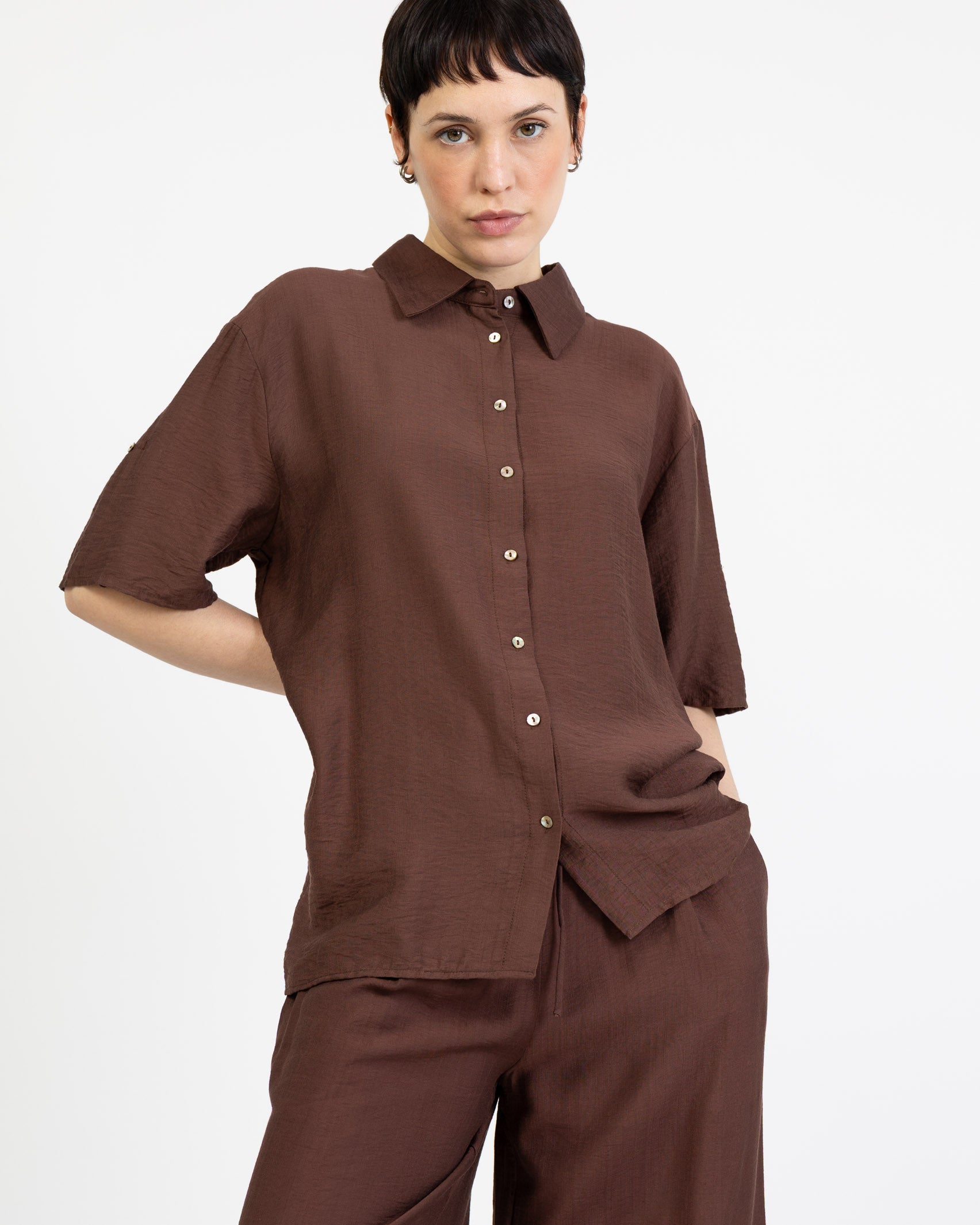 Lockere Kurzarmbluse