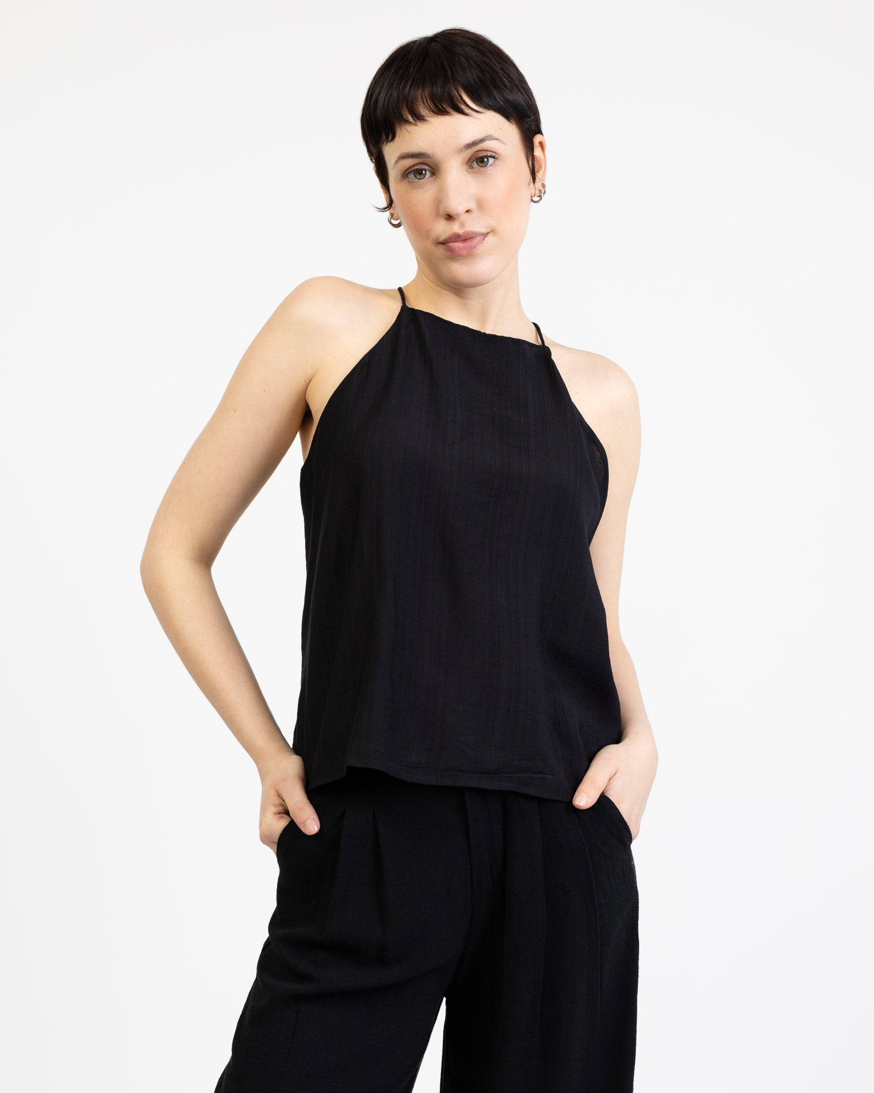 Lockeres, einfarbiges Top