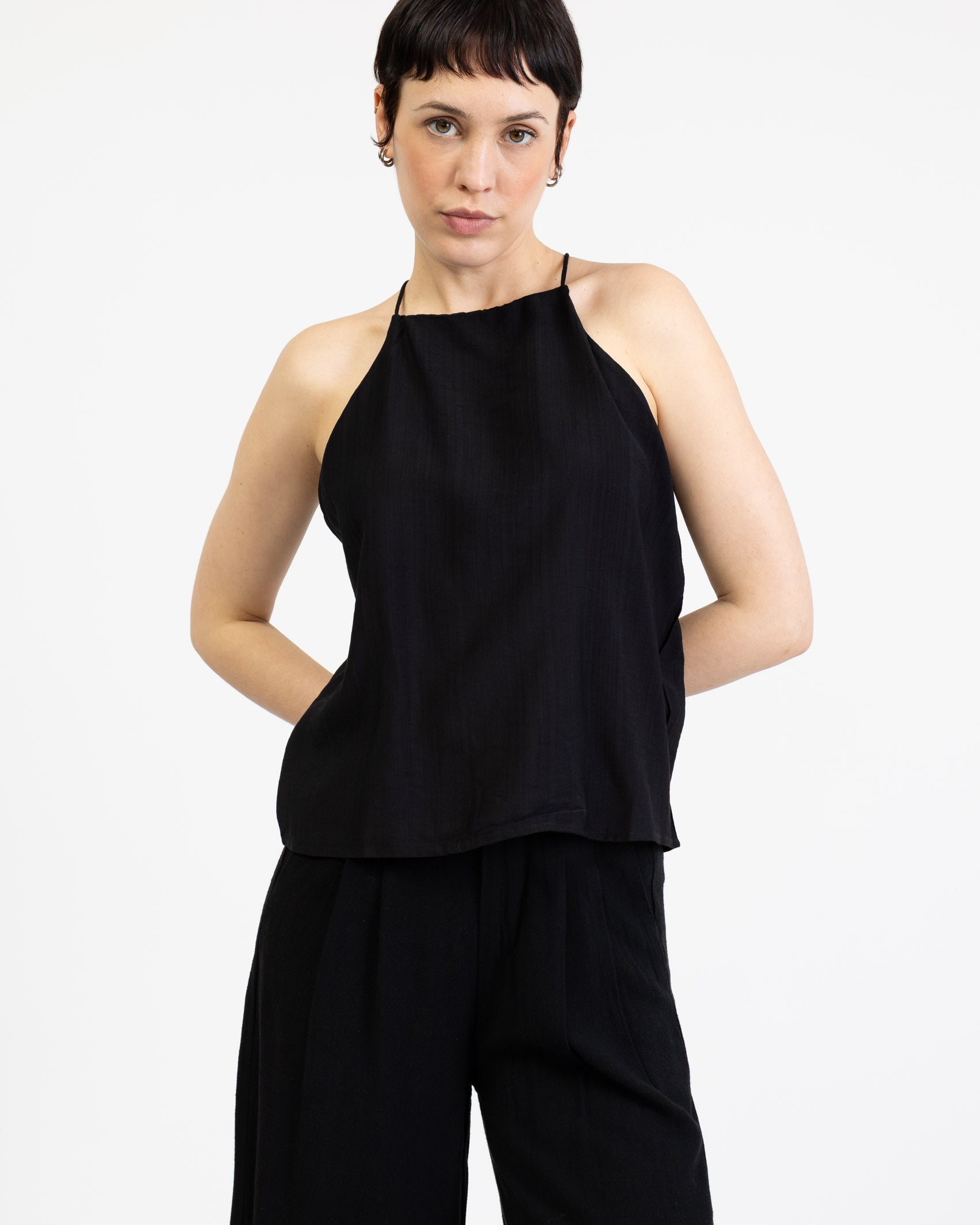 Lockeres, einfarbiges Top