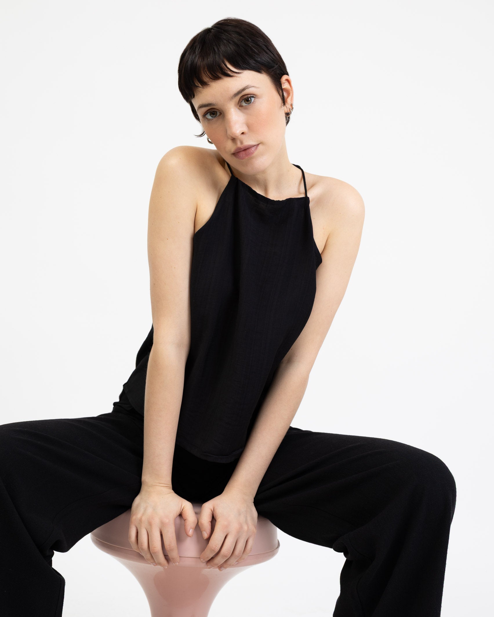 Lockeres, einfarbiges Top