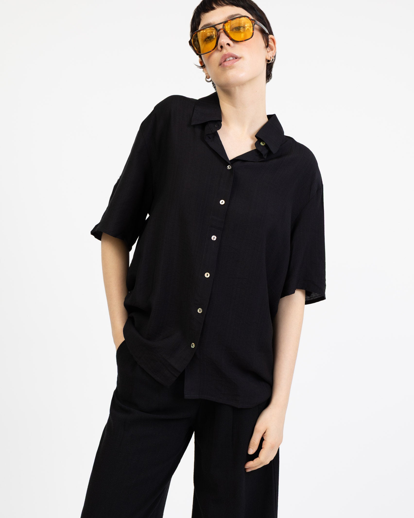 Lockere Kurzarmbluse