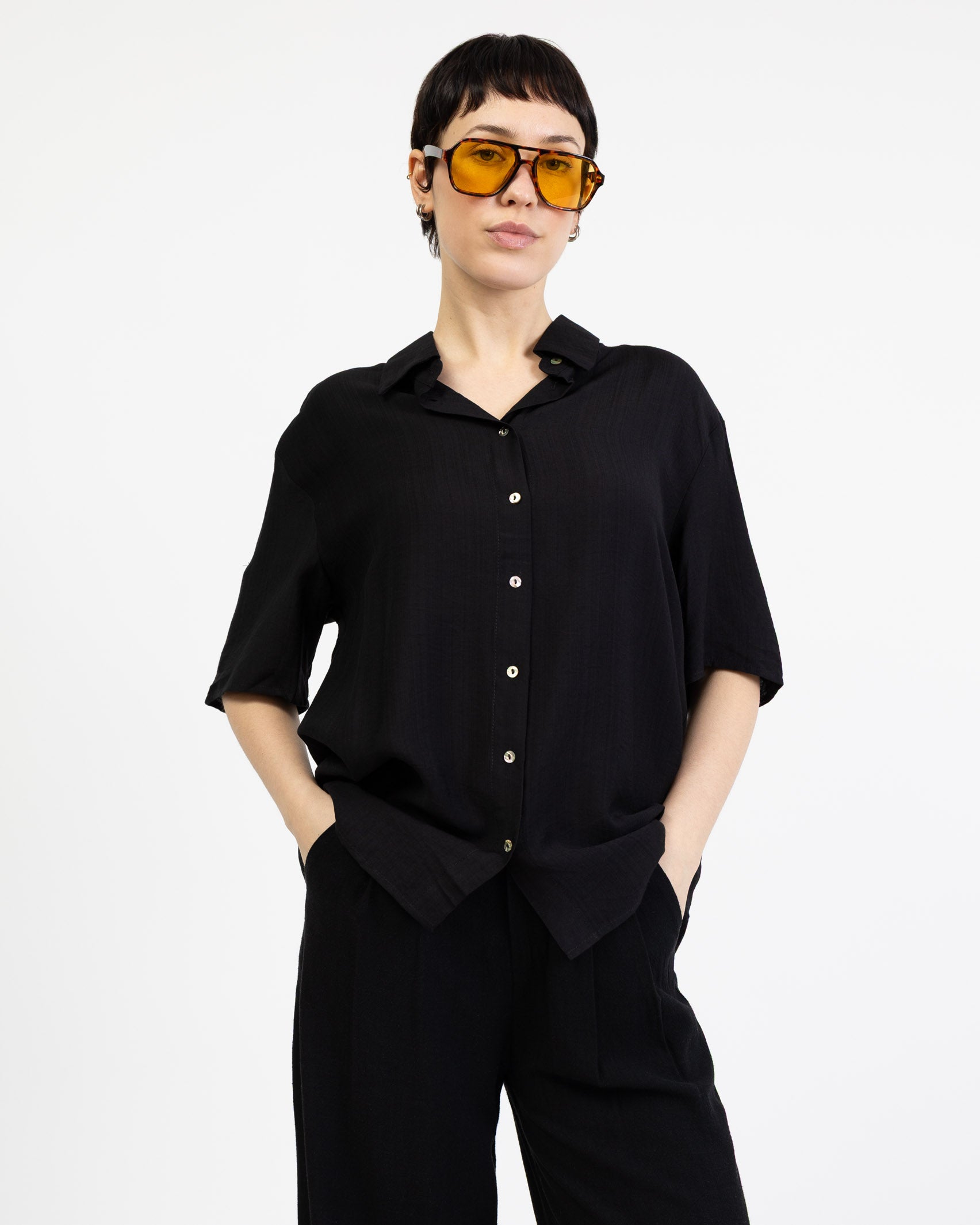 Lockere Kurzarmbluse