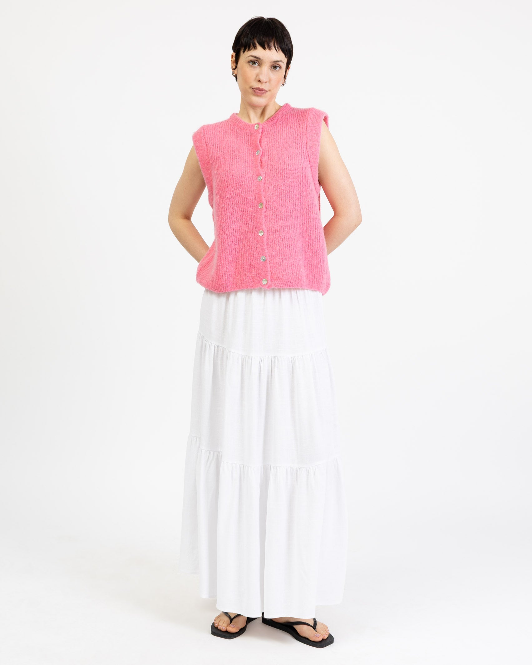 Einfarbiger Strickpullunder