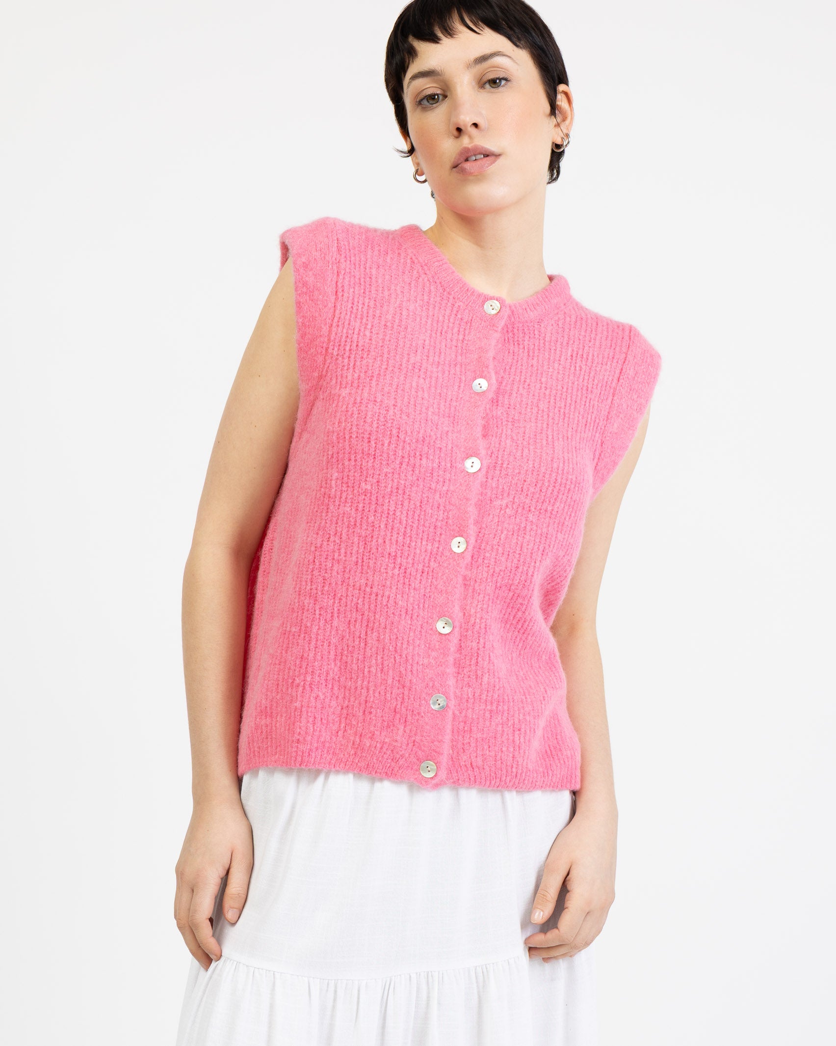 Einfarbiger Strickpullunder