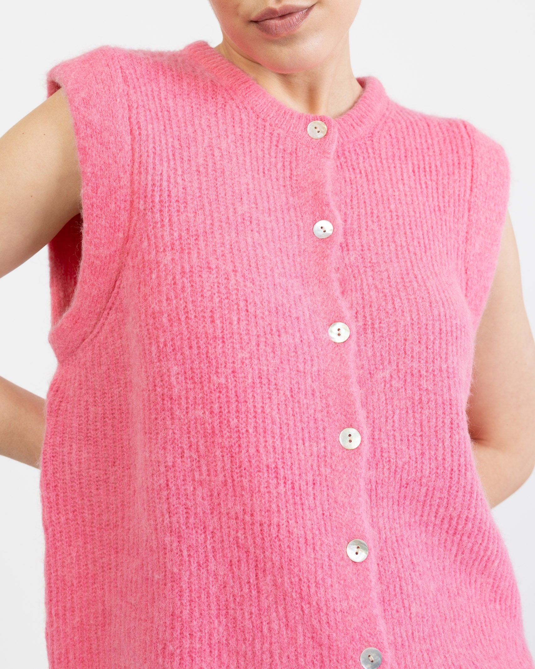 Einfarbiger Strickpullunder