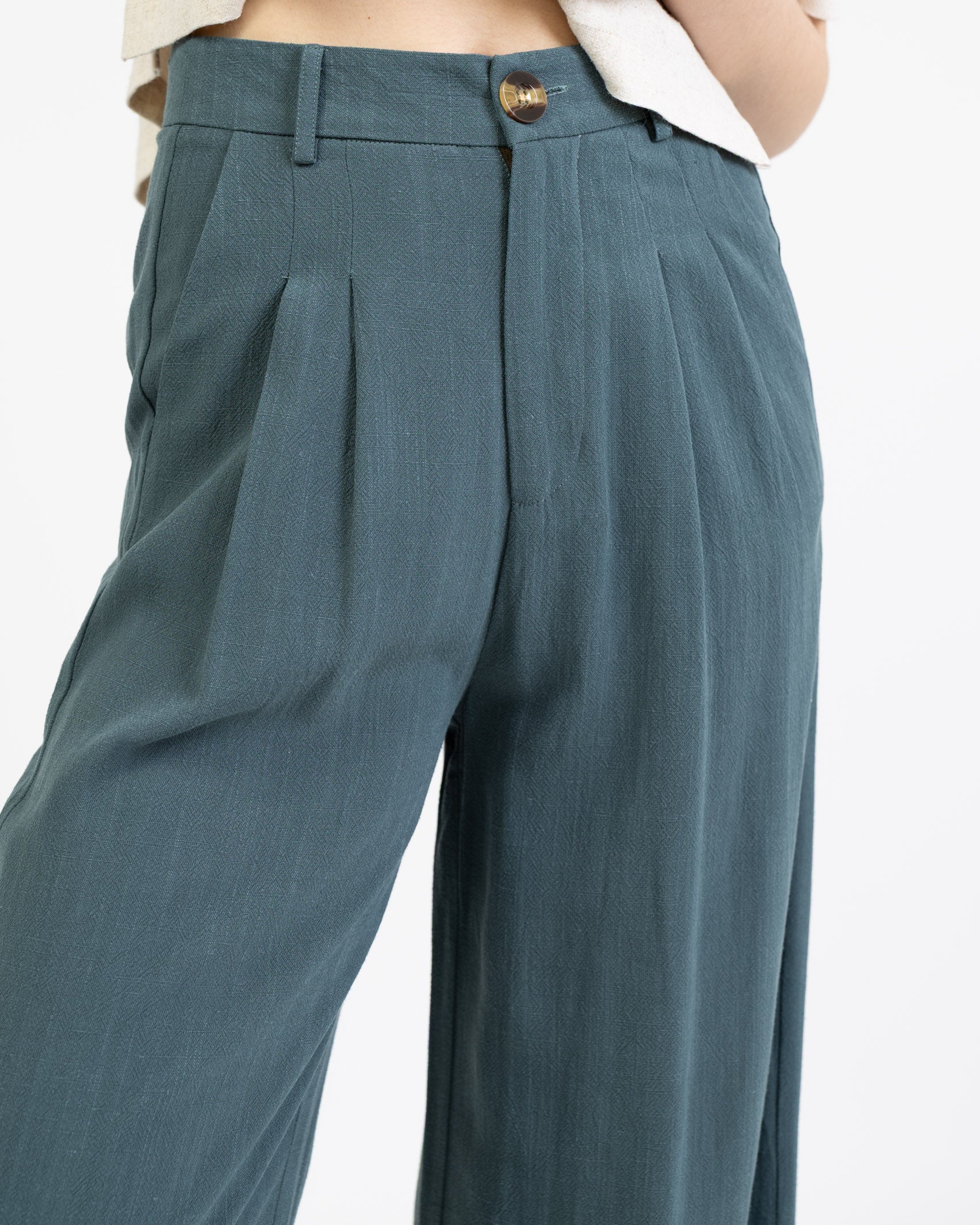 Anzughose aus Leinen-Mix