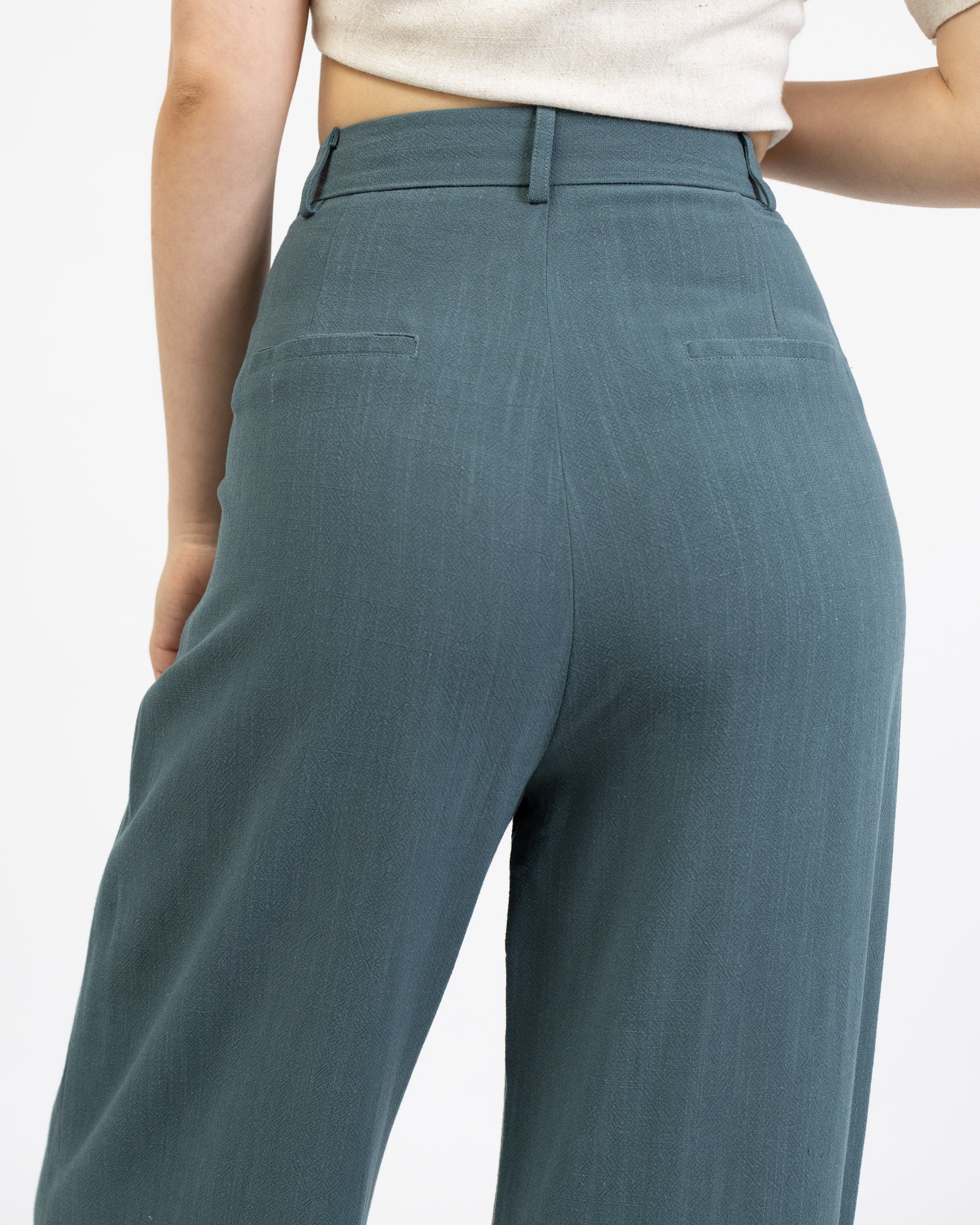 Anzughose aus Leinen-Mix