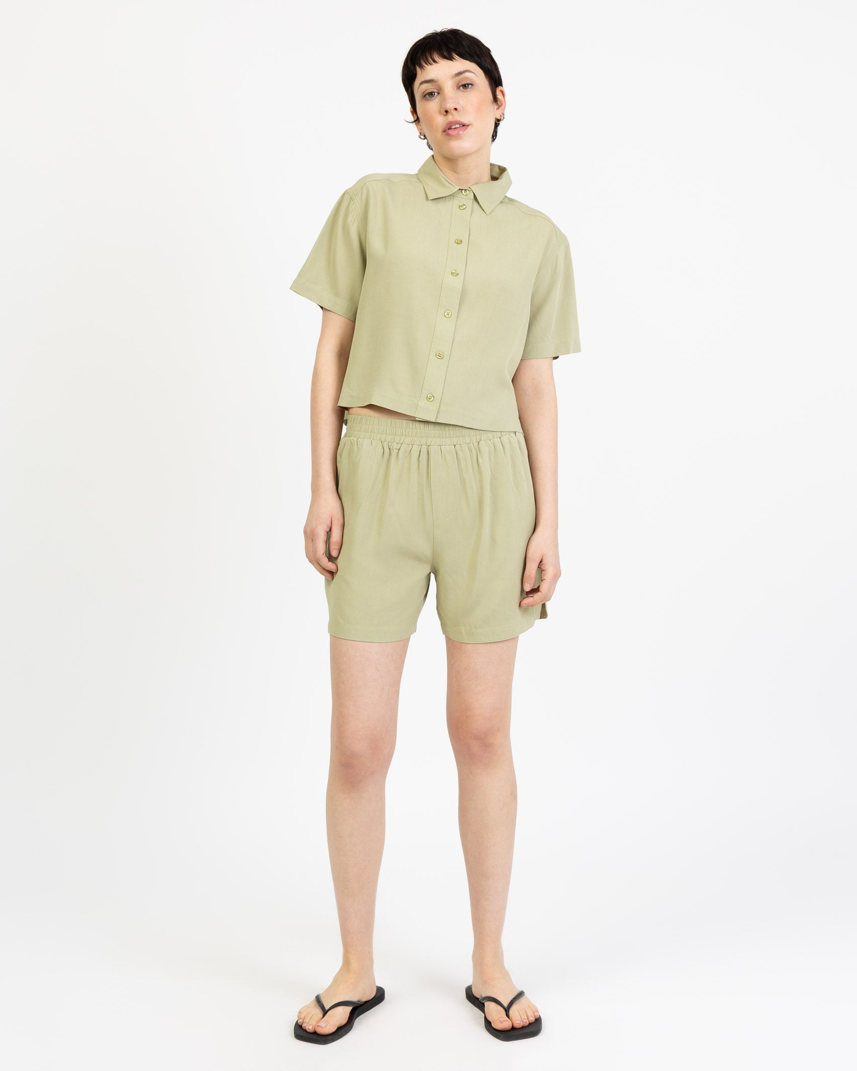 Crop Bluse aus Viskose