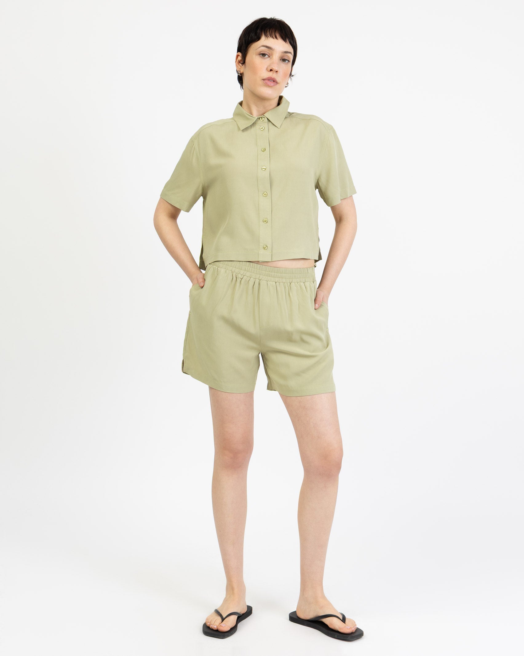 Schlichte Shorts aus Viskose