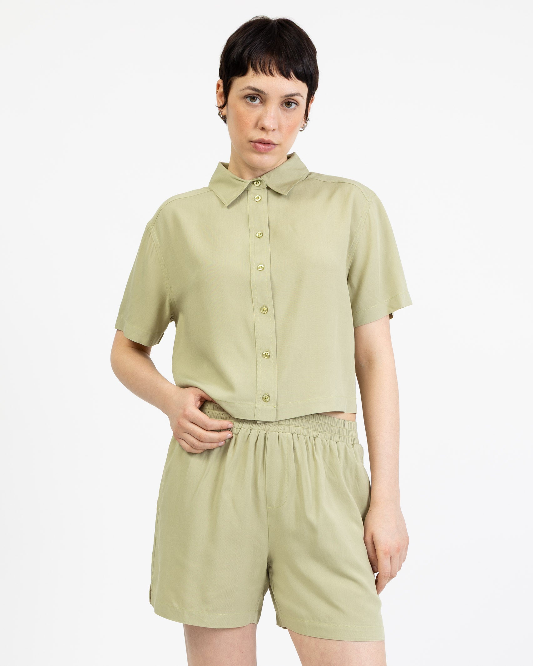 Crop Bluse aus Viskose