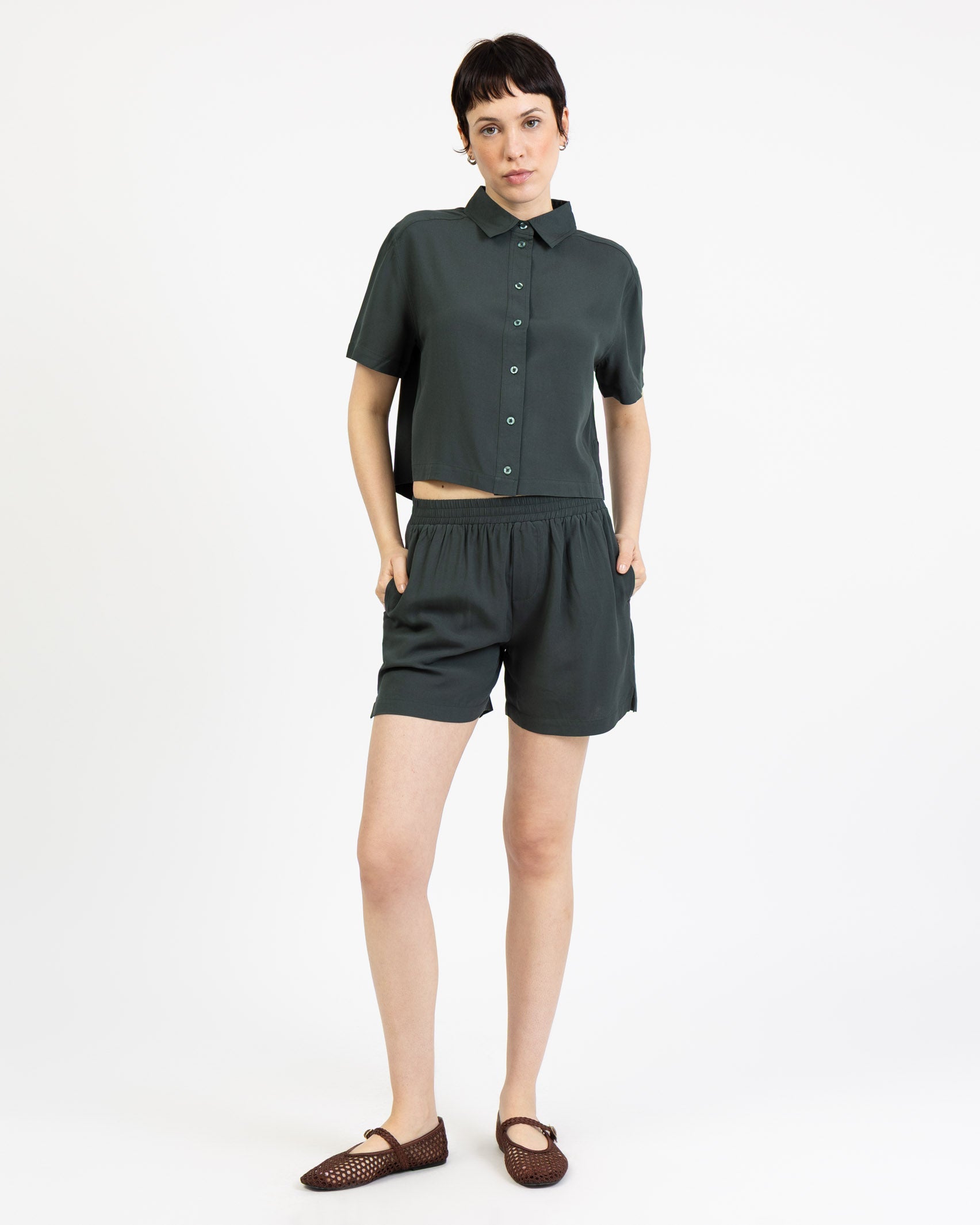 Schlichte Shorts aus Viskose