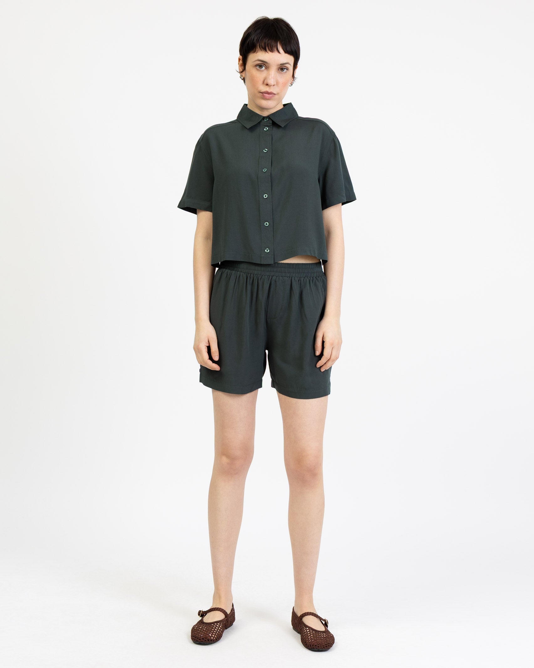 Crop Bluse aus Viskose