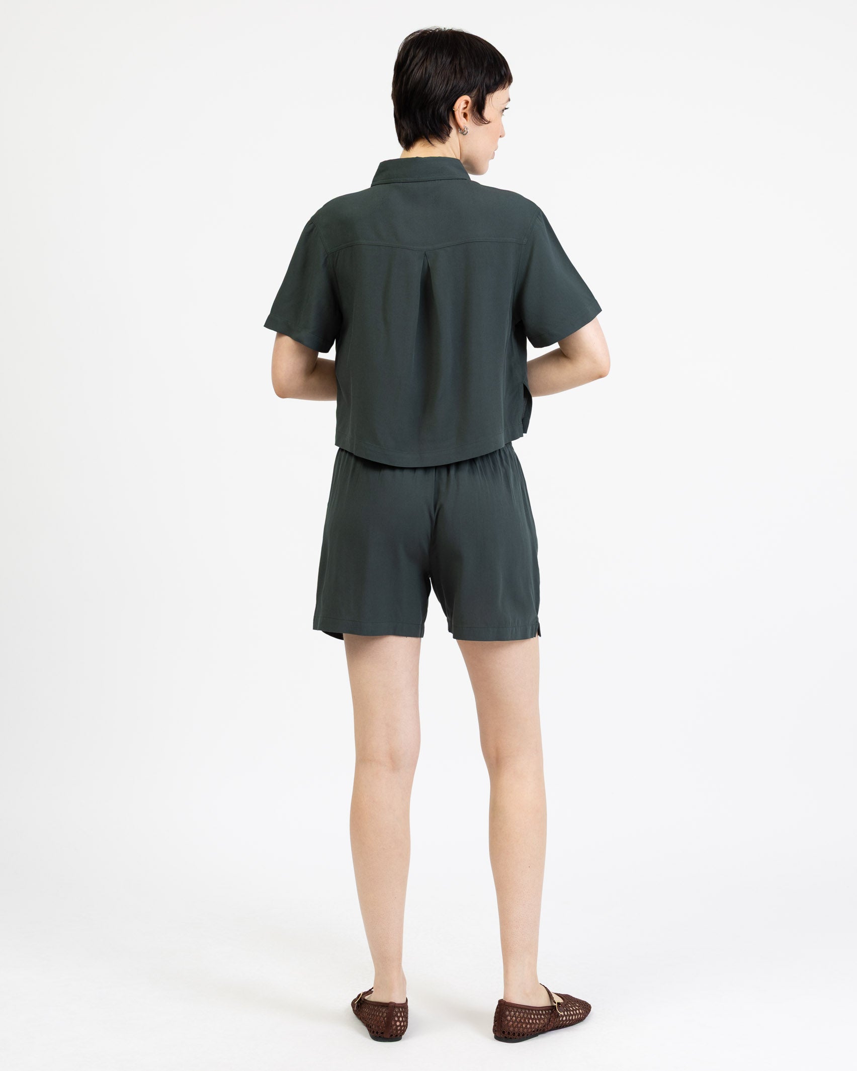 Crop Bluse aus Viskose