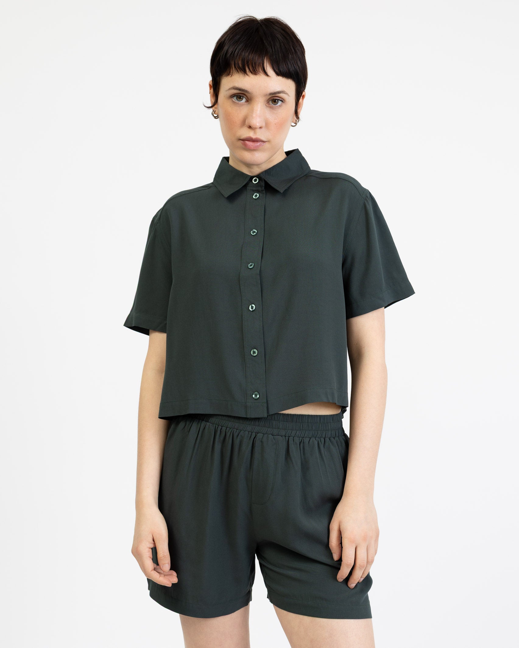 Crop Bluse aus Viskose