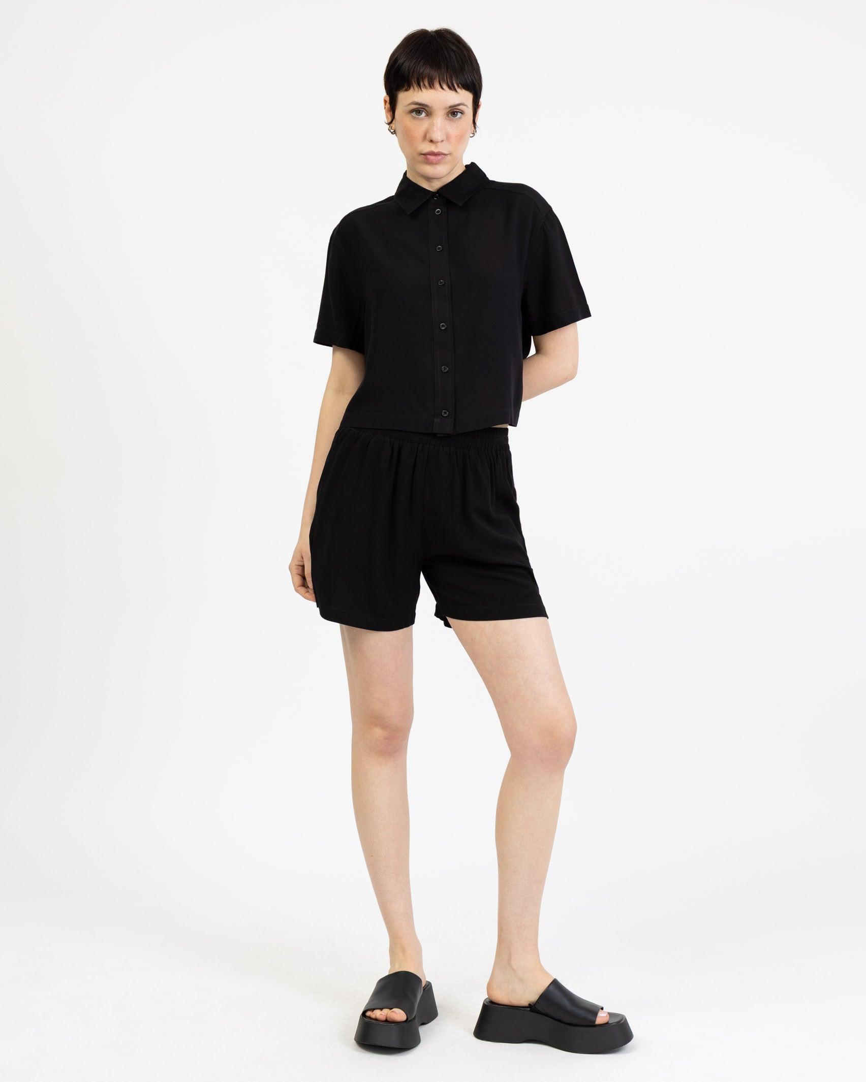 Crop Bluse aus Viskose