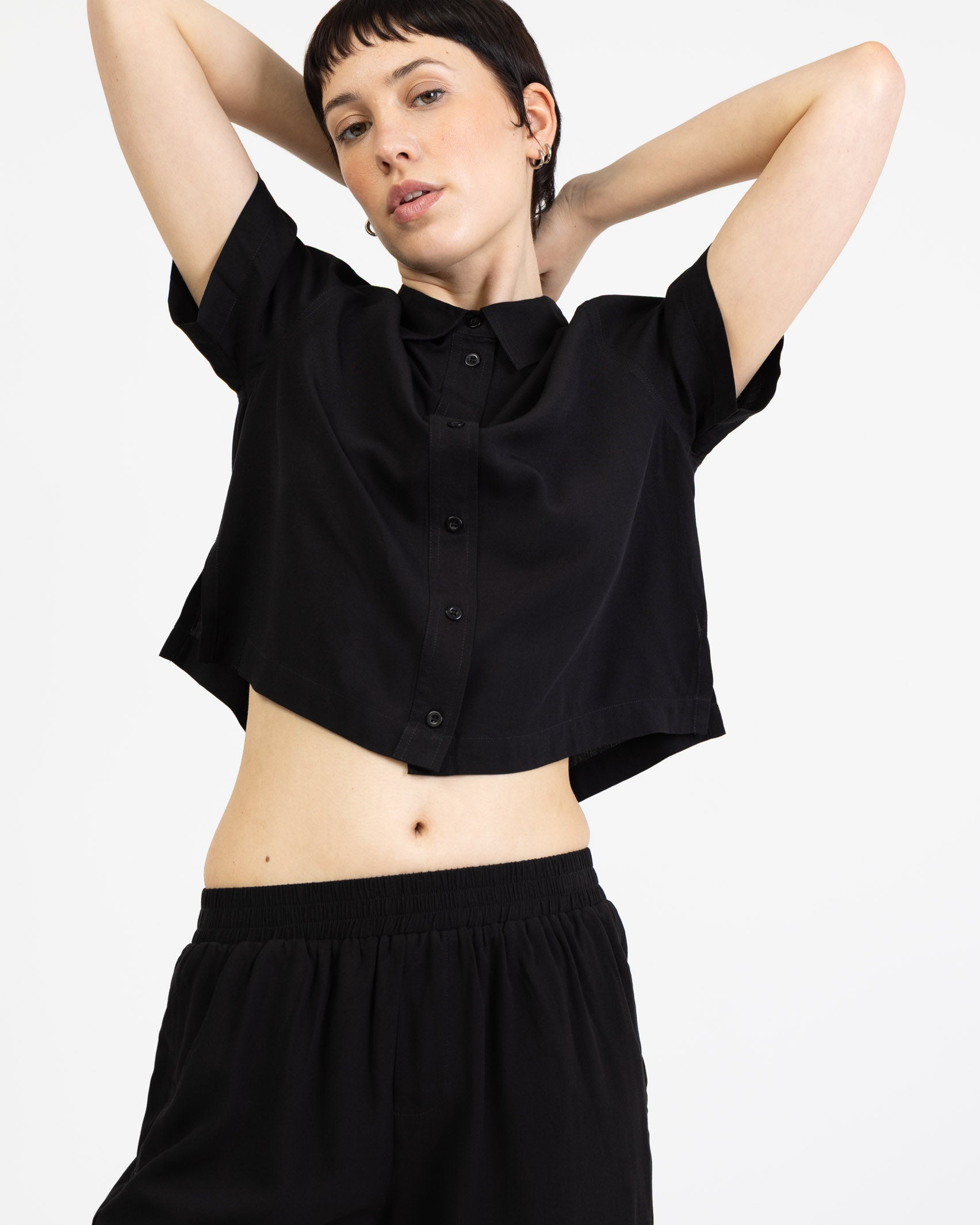 Crop Bluse aus Viskose