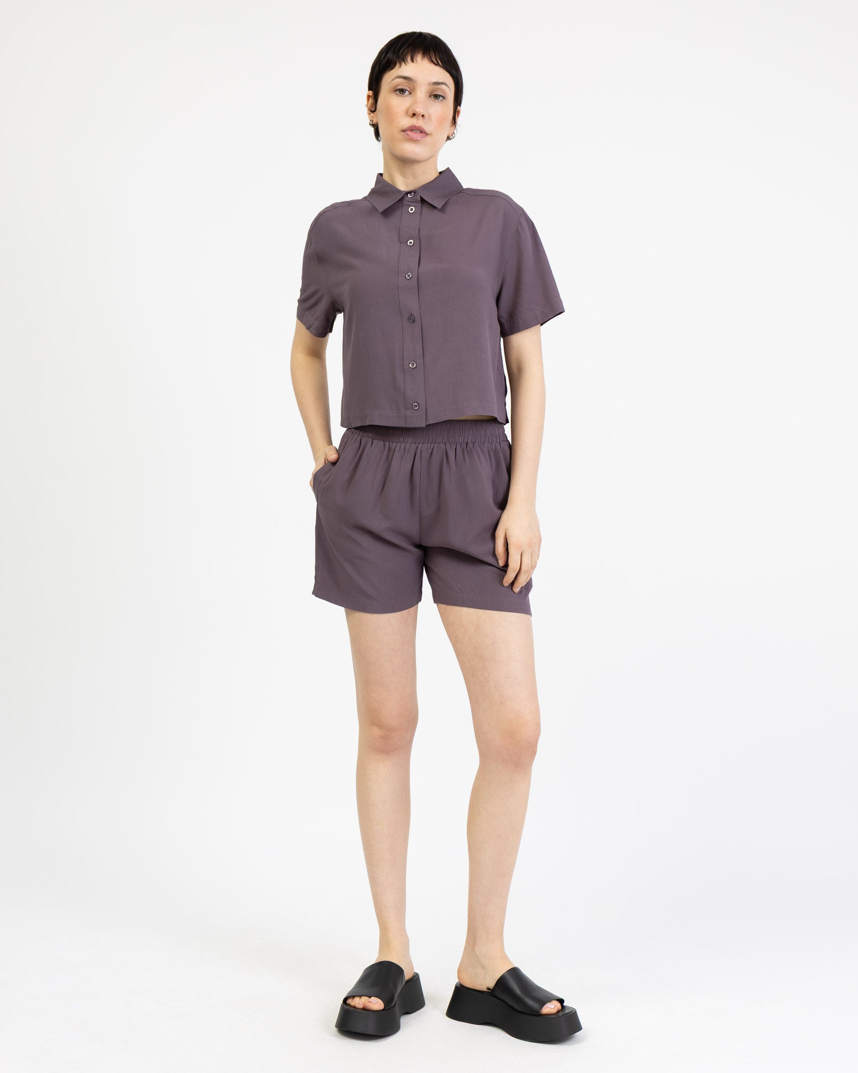 Schlichte Shorts aus Viskose