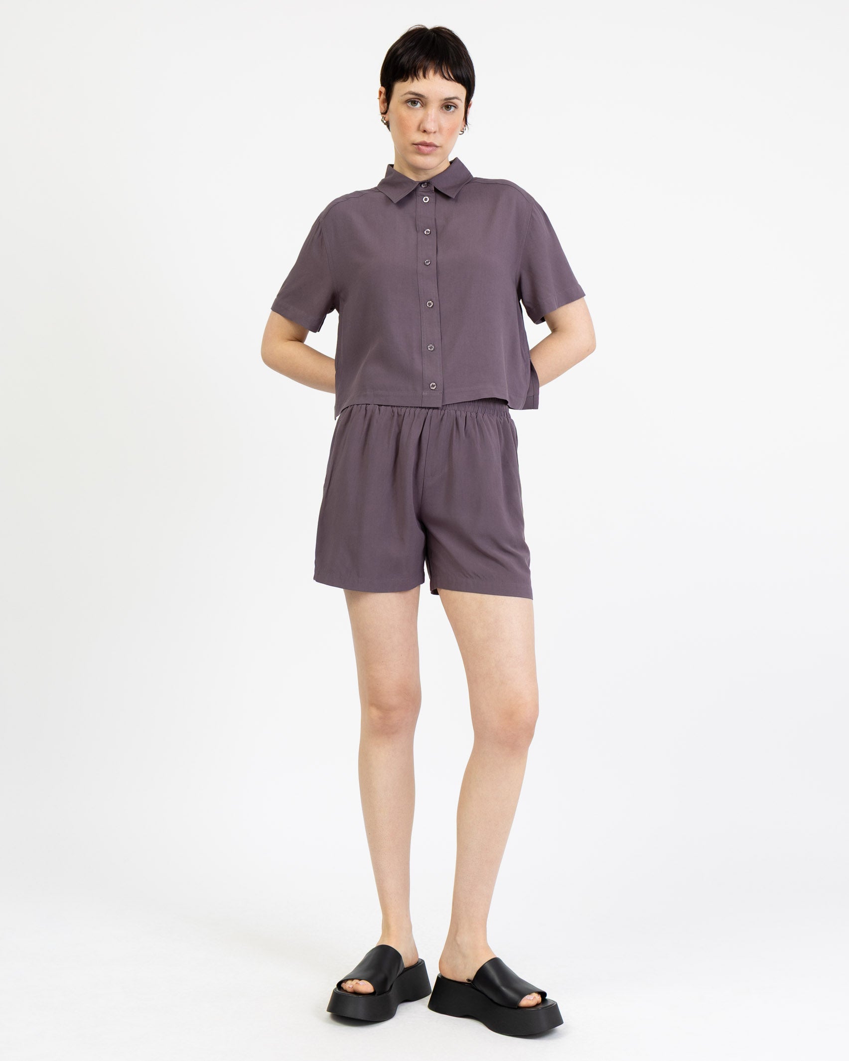 Crop Bluse aus Viskose