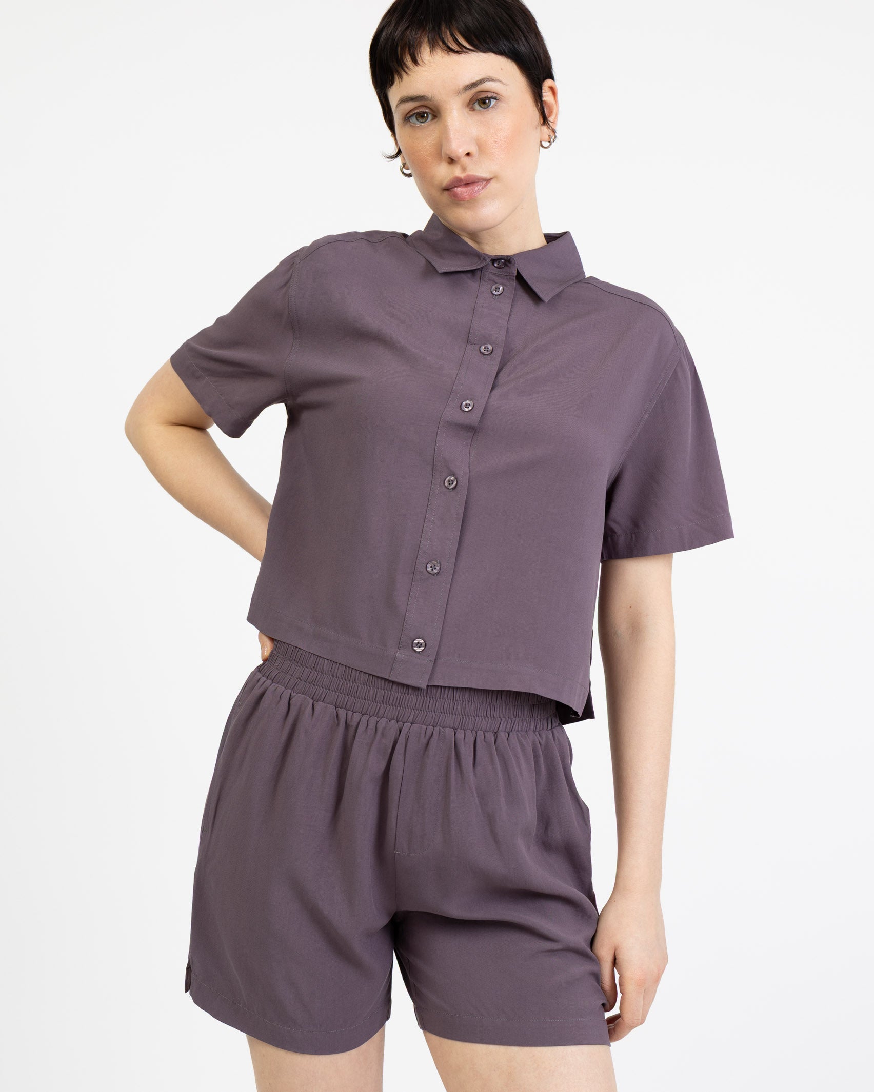 Crop Bluse aus Viskose