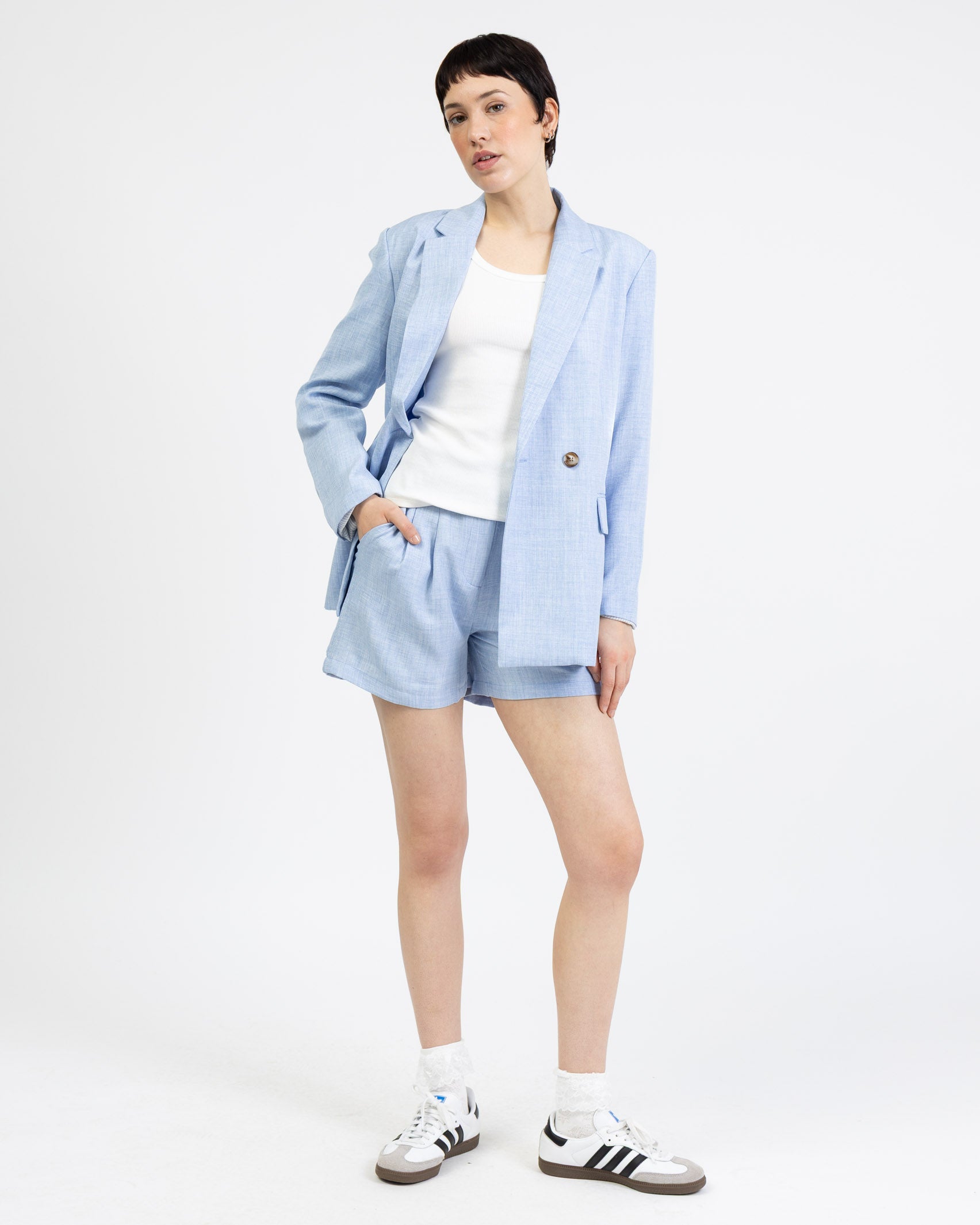 Leichte, melierte Shorts