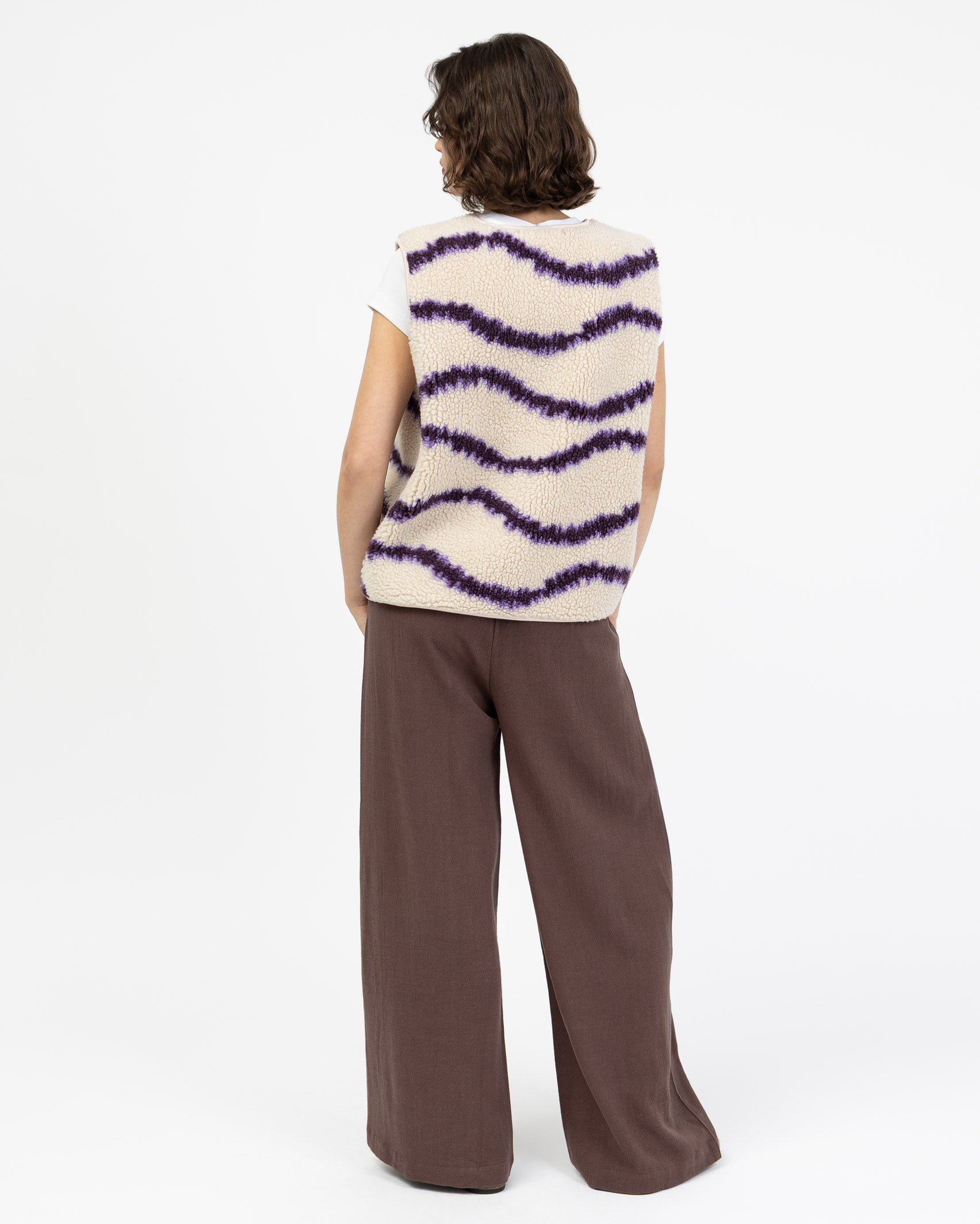 Teddy Weste mit abstraktem Print