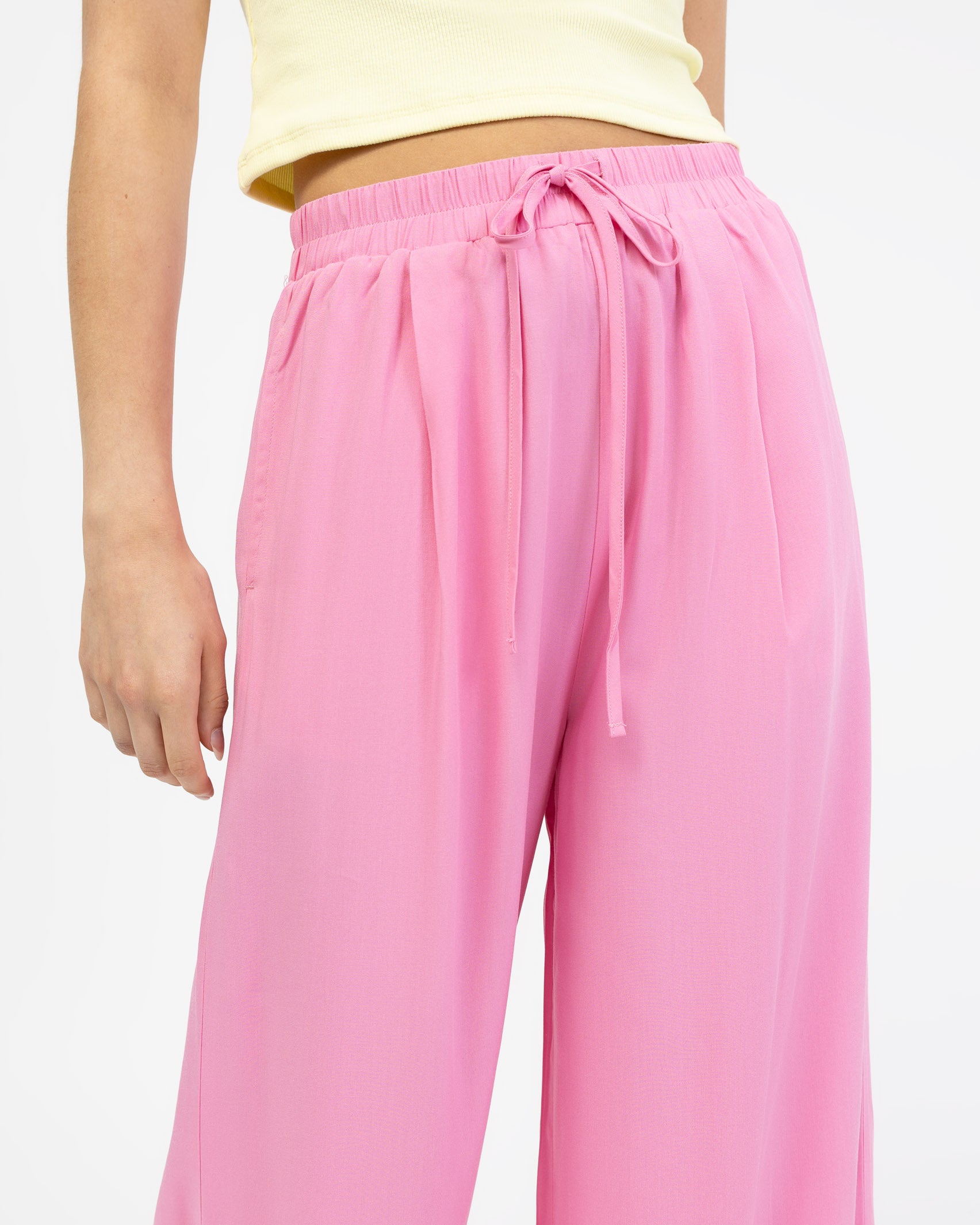 High-Waist Stoffhose aus Viskose