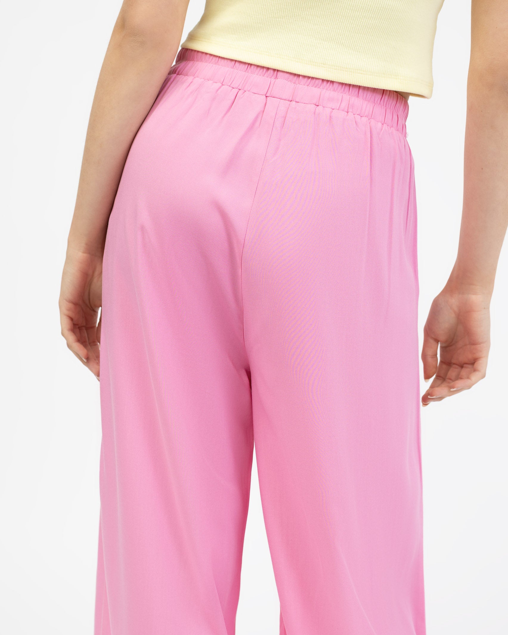 High-Waist Stoffhose aus Viskose