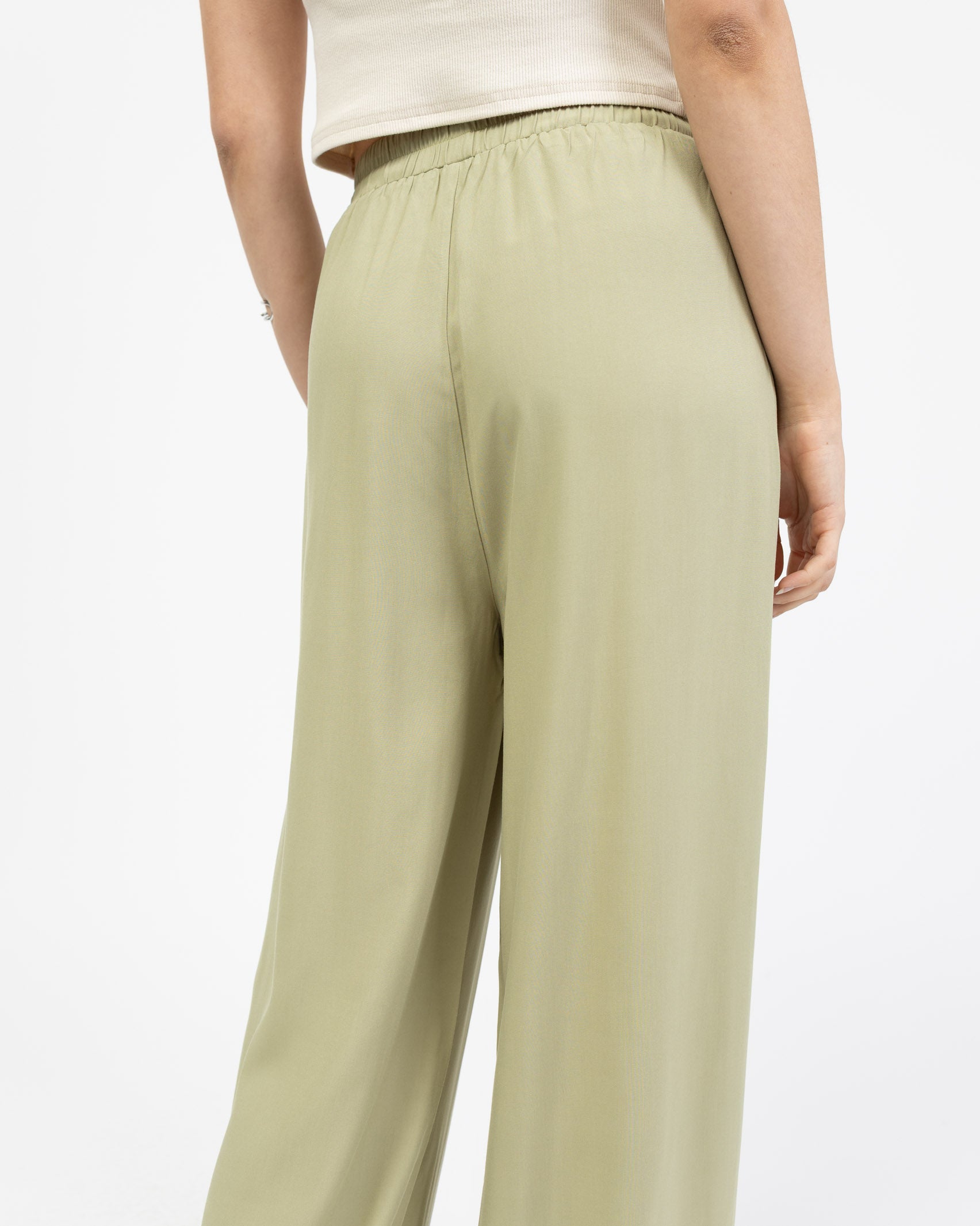 High-Waist Stoffhose aus Viskose