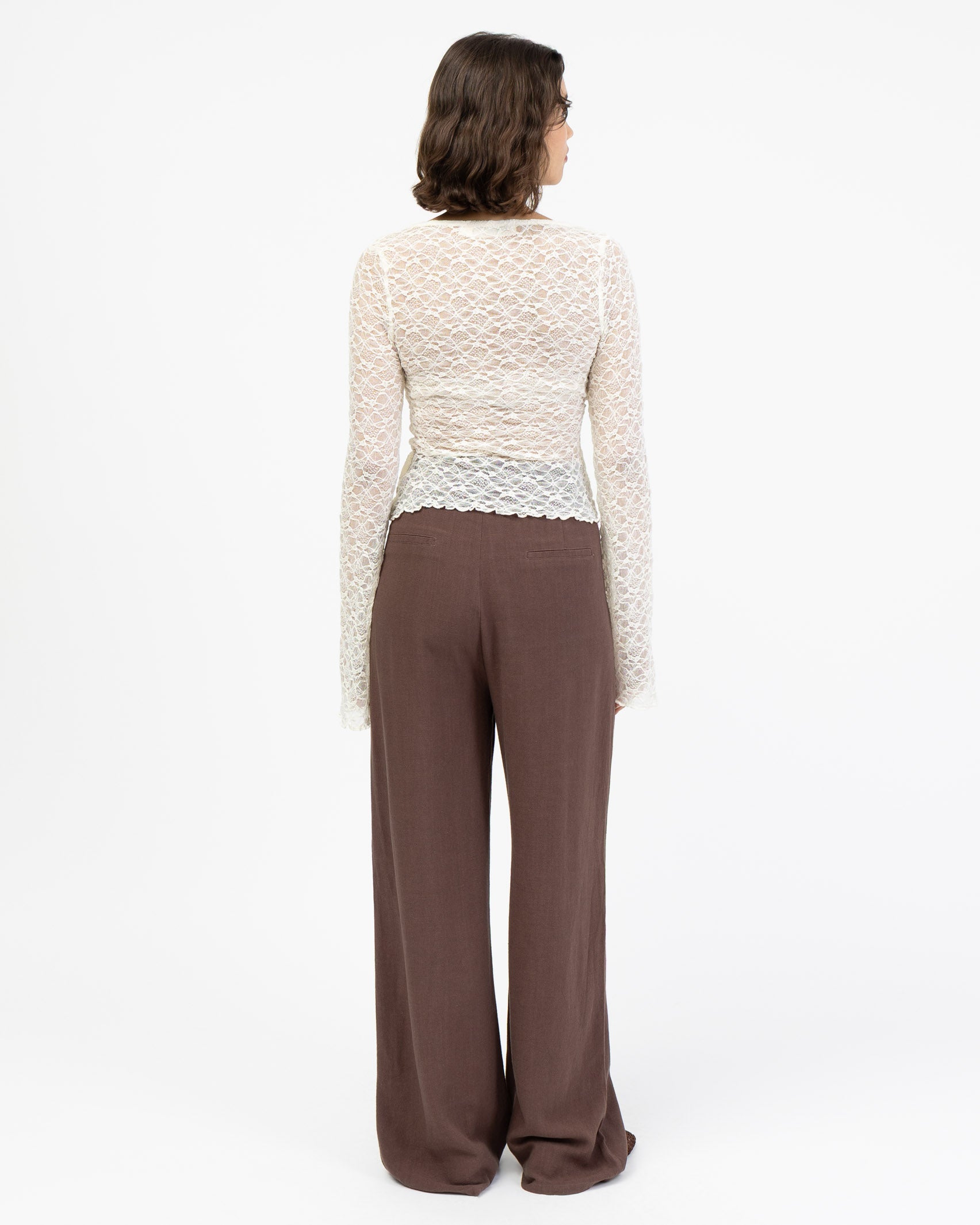 Elegantes Spitzenlangarmshirt