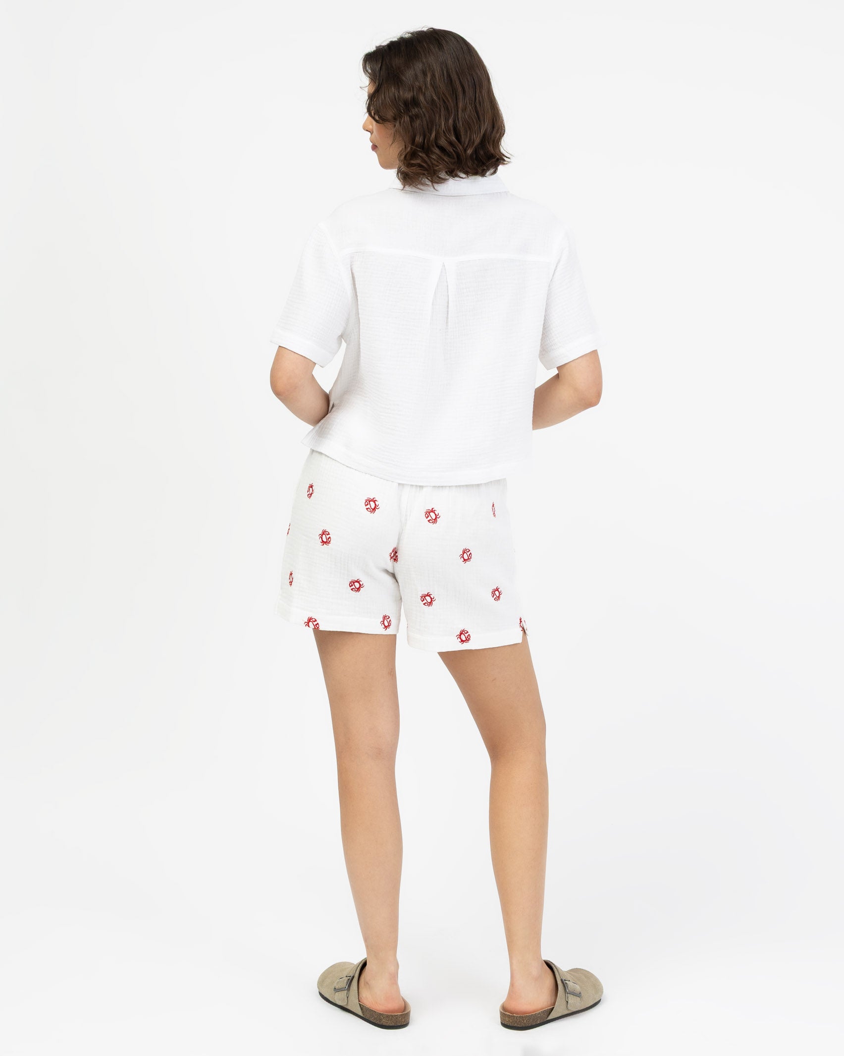 Musselin Shorts mit Krebsprint