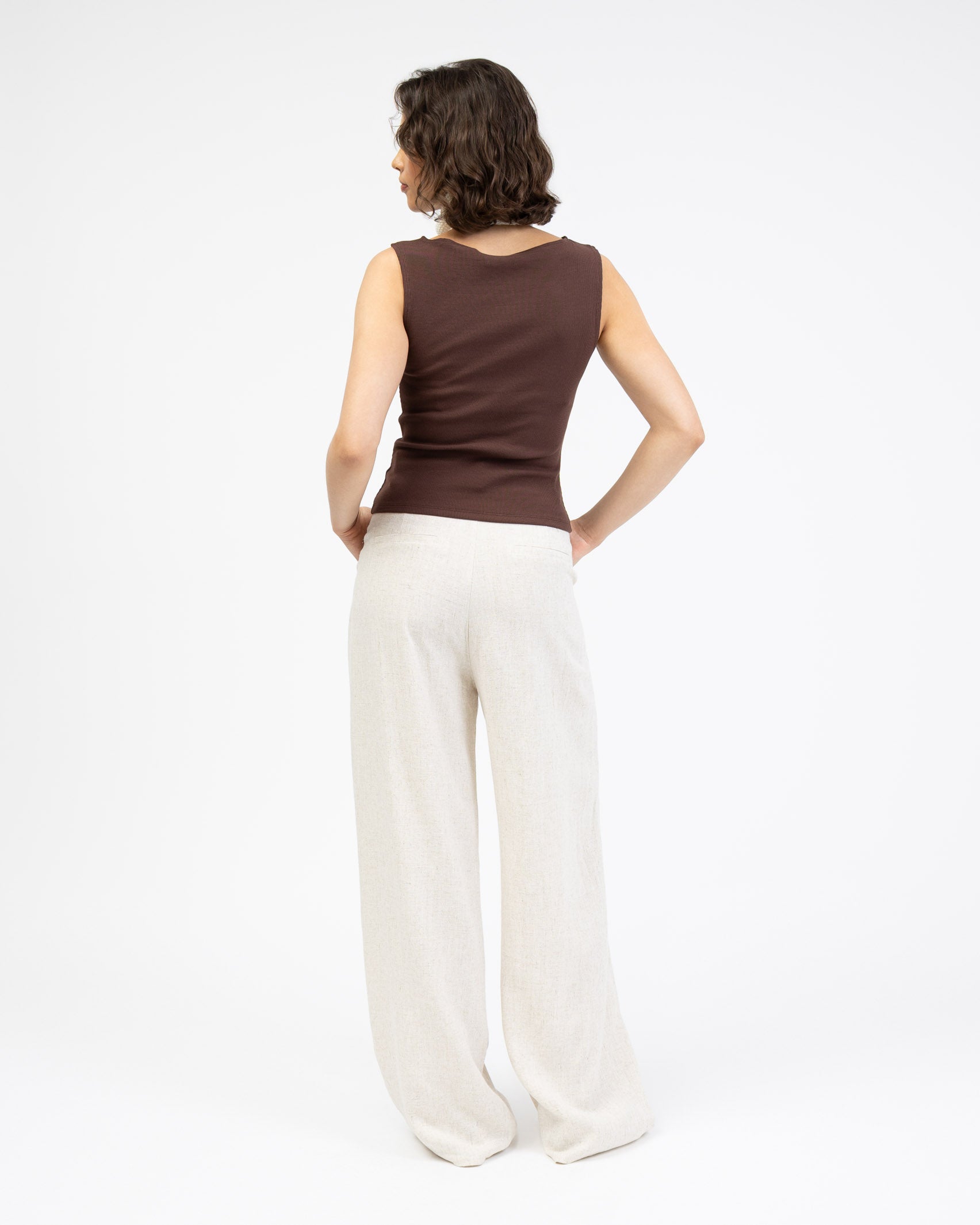 Anzughose aus Leinen-Mix