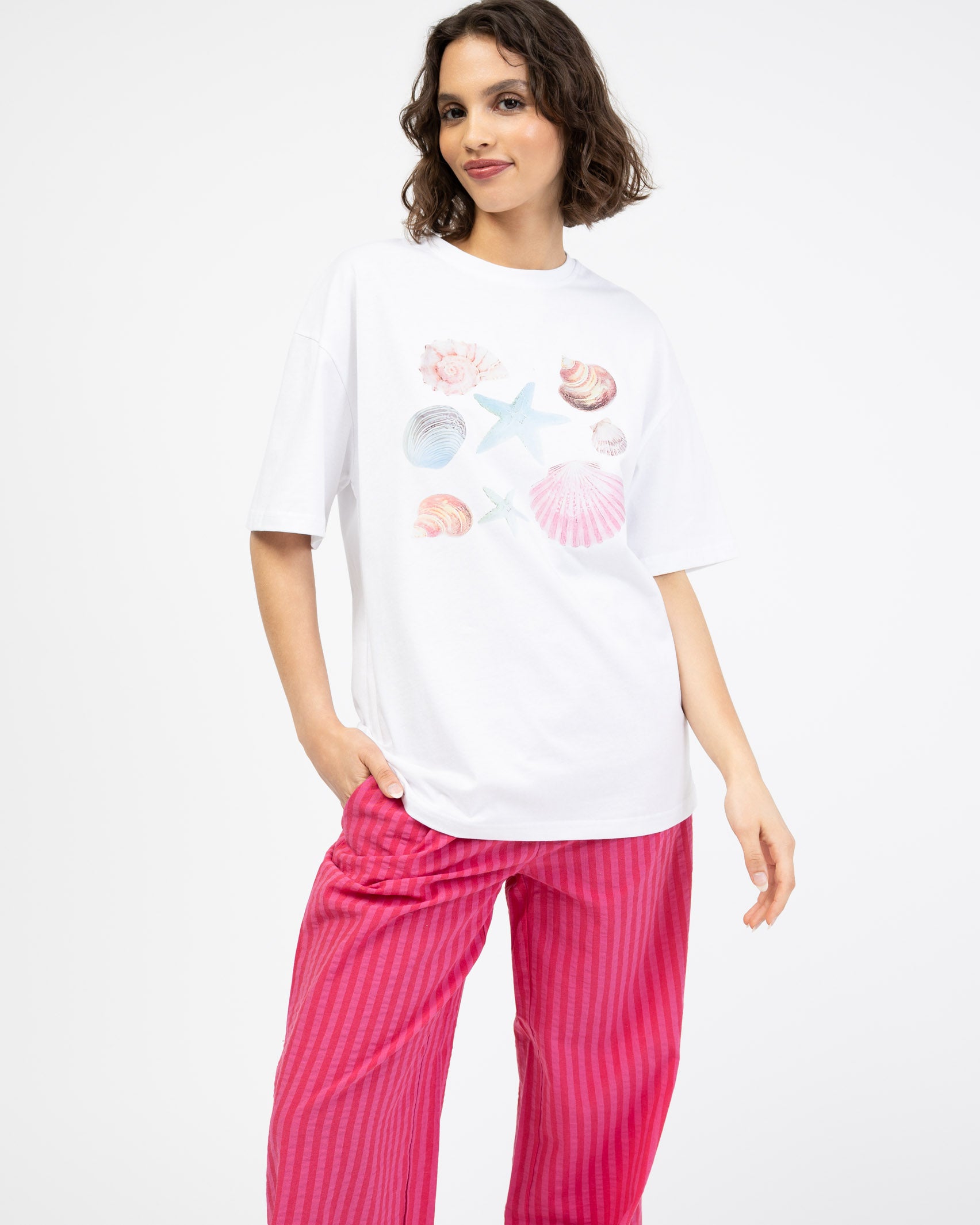 Oversize Shirt mit Muschelprint