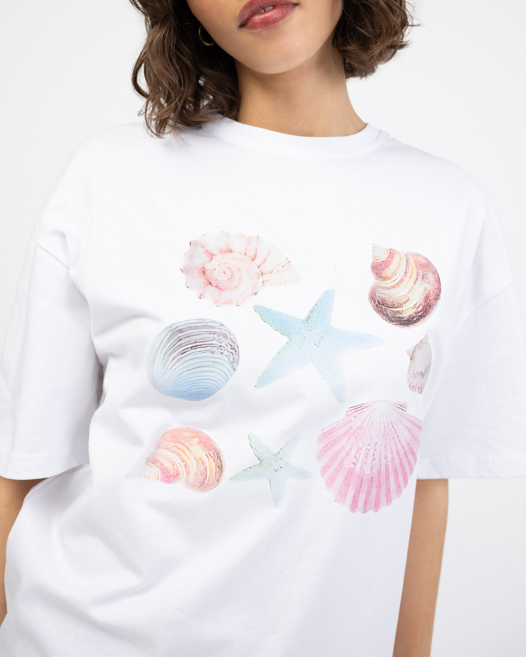 Oversize Shirt mit Muschelprint