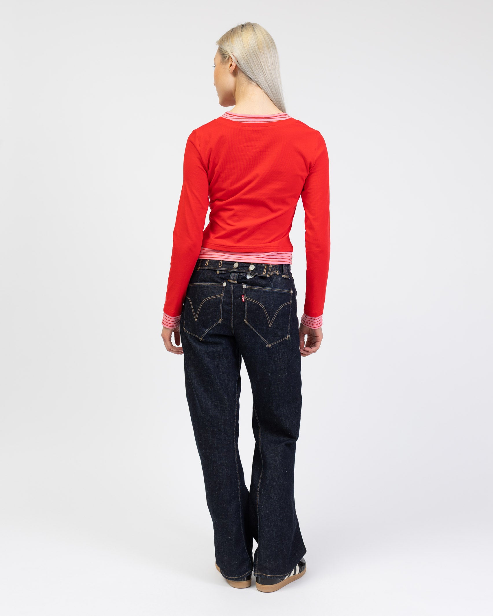 Langarmshirt mit Layering-Effekt von hinten